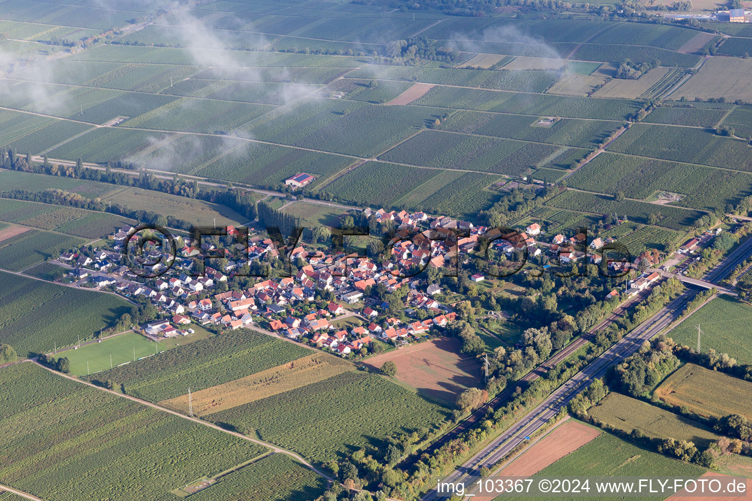 Knöringen in the state Rhineland-Palatinate, Germany out of the air