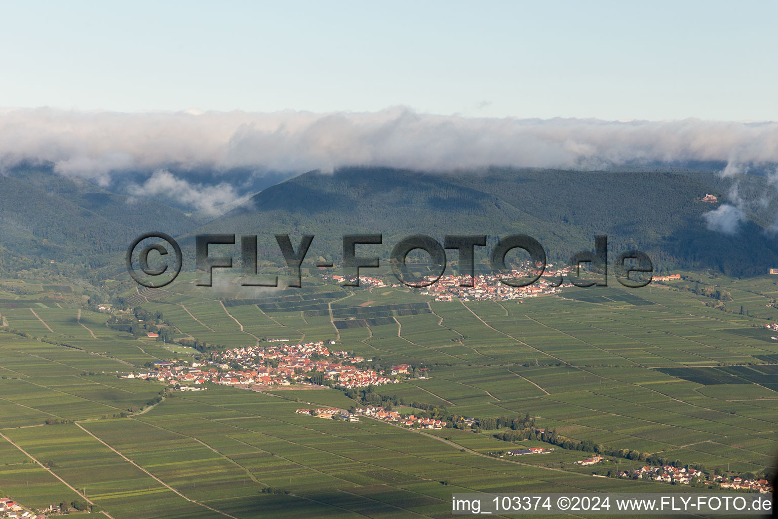 Aerial photograpy of Hainfeld in the state Rhineland-Palatinate, Germany