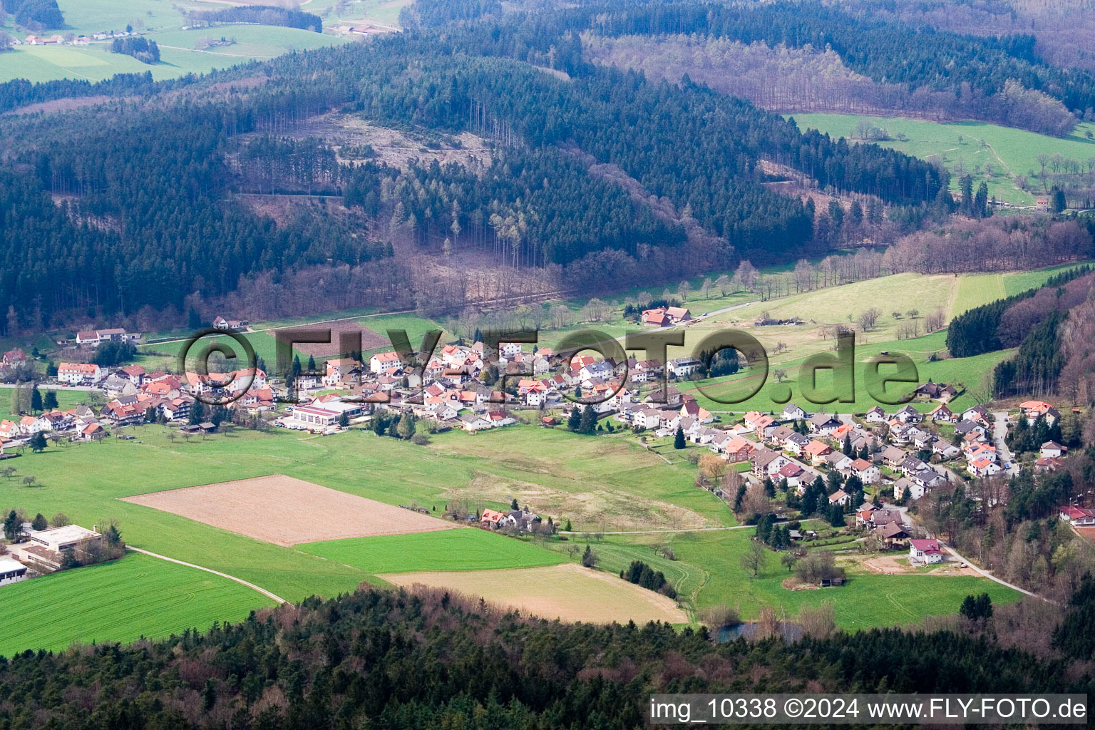 Oblique view of District Wahlen in Grasellenbach in the state Hesse, Germany