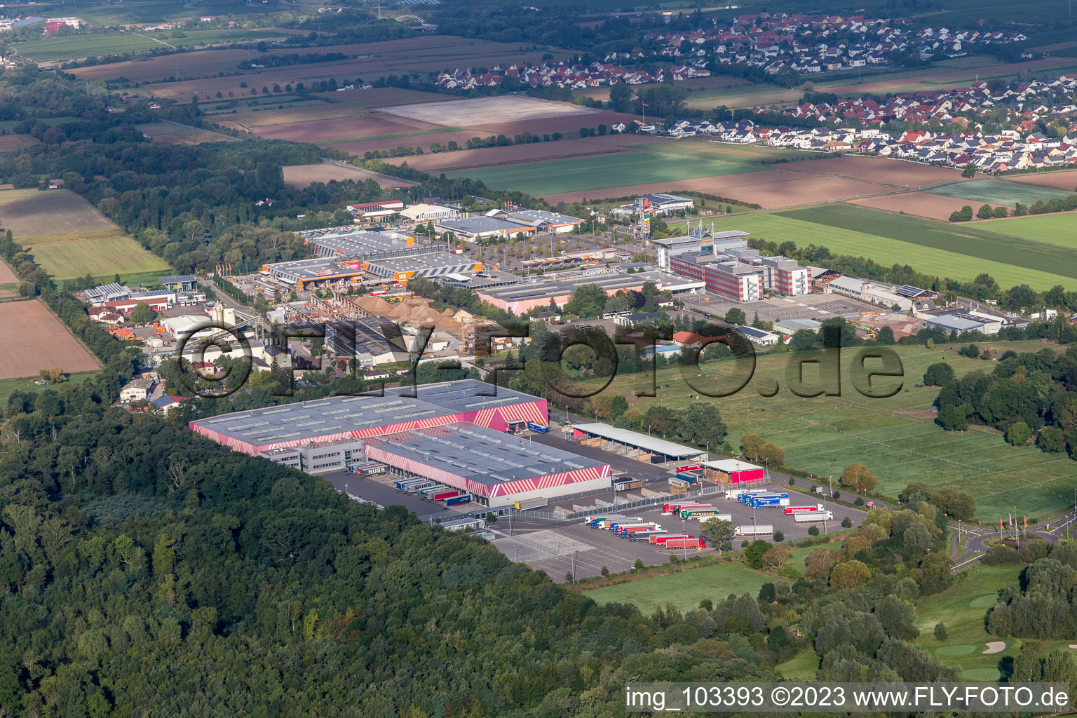 Industrial area in Essingen in the state Rhineland-Palatinate, Germany