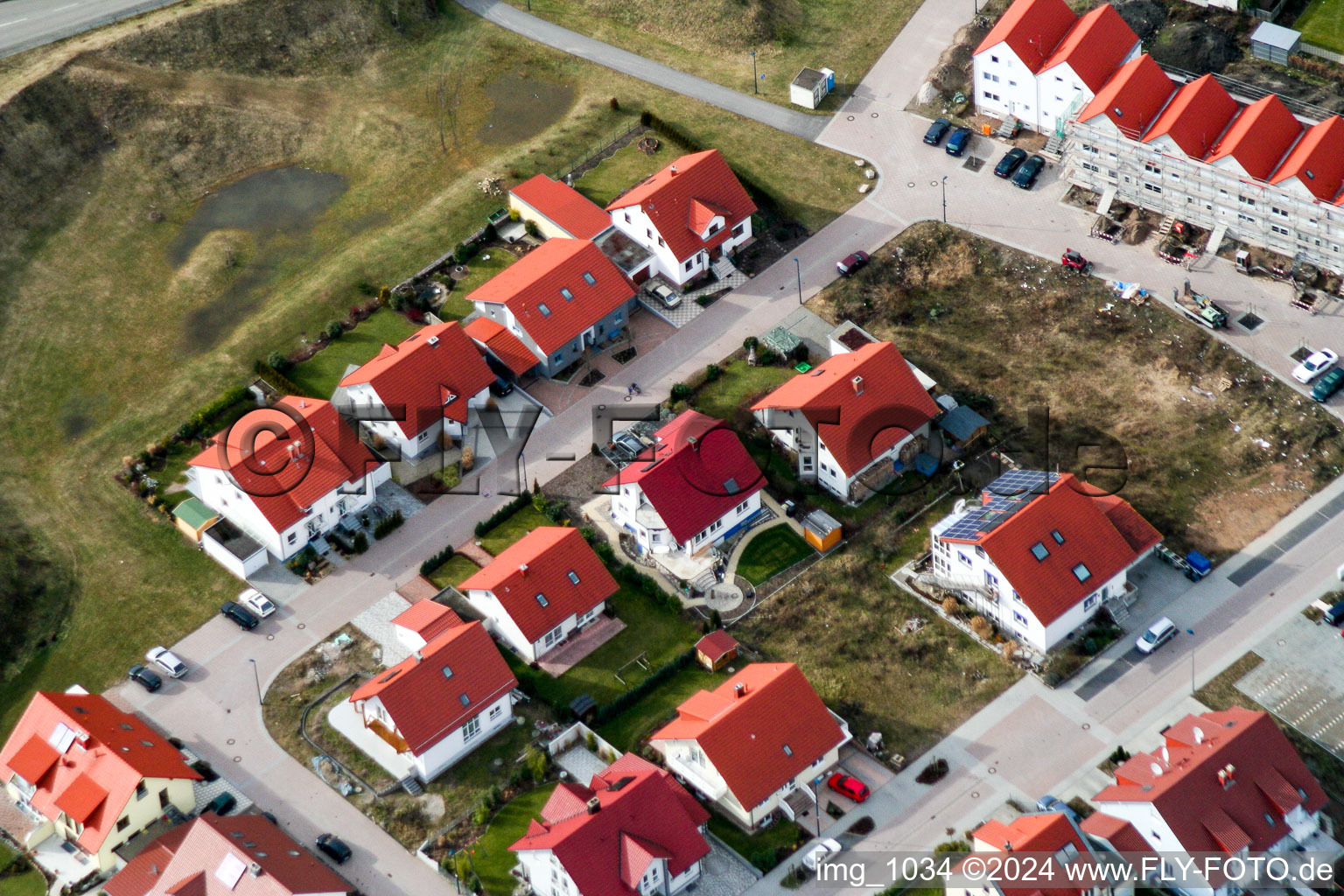 New development area in Wörth am Rhein in the state Rhineland-Palatinate, Germany out of the air