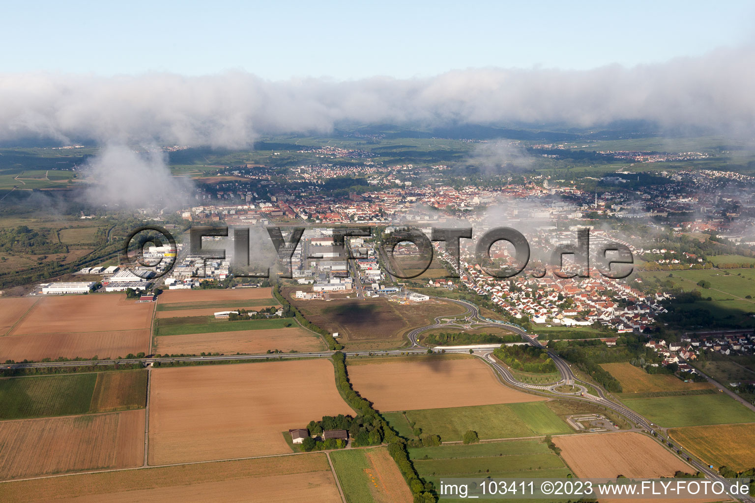 Drone image of District Queichheim in Landau in der Pfalz in the state Rhineland-Palatinate, Germany