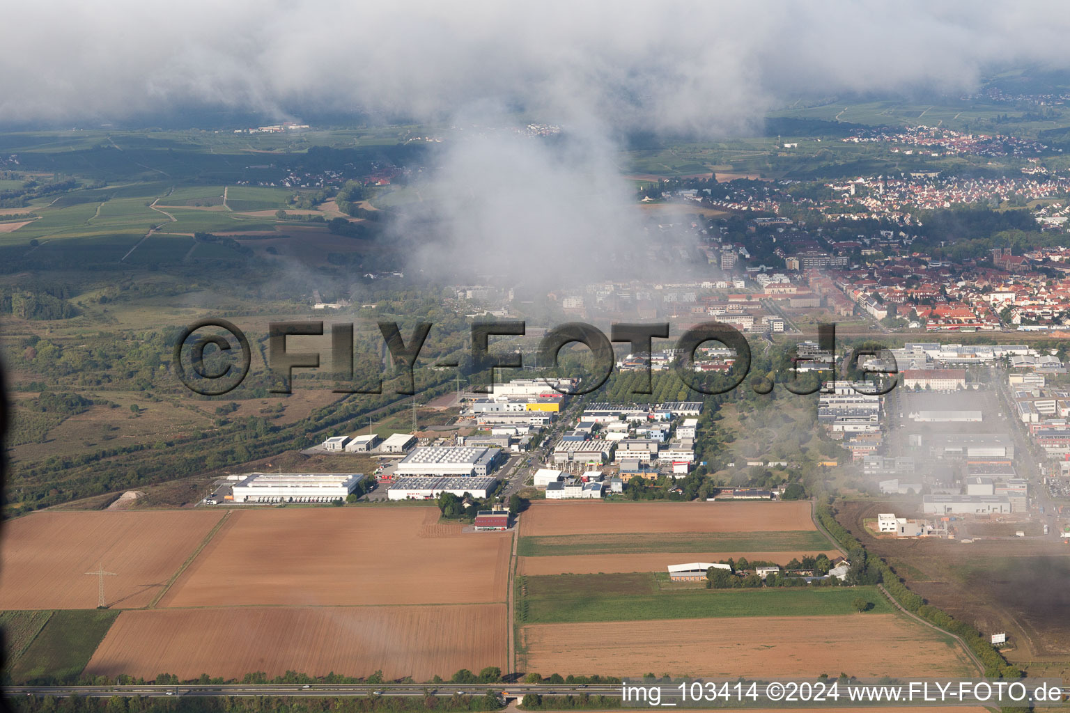 Aerial view of Landau in der Pfalz in the state Rhineland-Palatinate, Germany