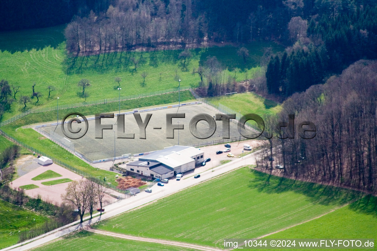 Sports field in the district Affolterbach in Wald-Michelbach in the state Hesse, Germany