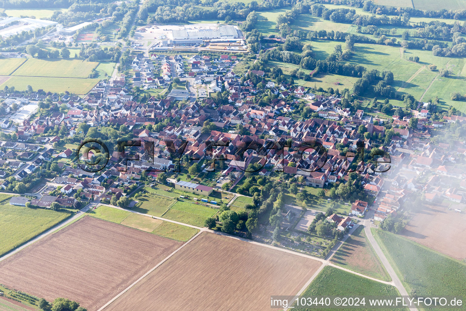 Rohrbach in the state Rhineland-Palatinate, Germany from above