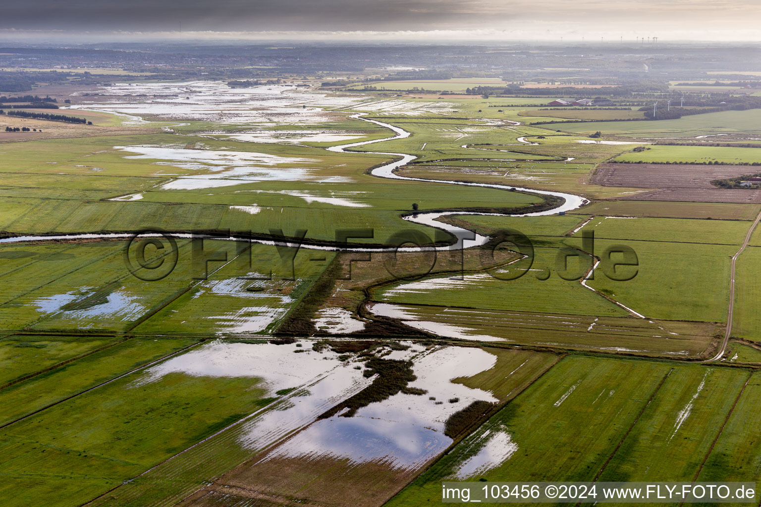 River Delta and estuary of the Varde river into the Ho-bay of the north sea in Varde in Sued, Denmark