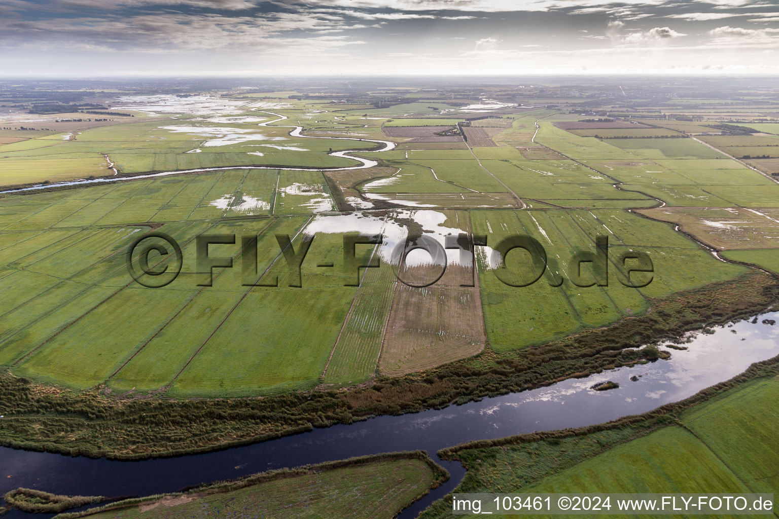 Aerial photograpy of Billum in the state South Denmark, Denmark