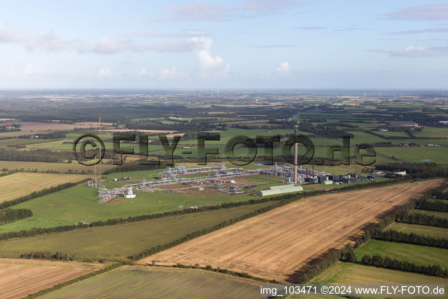 Aerial photograpy of Janderup in the state South Denmark, Denmark