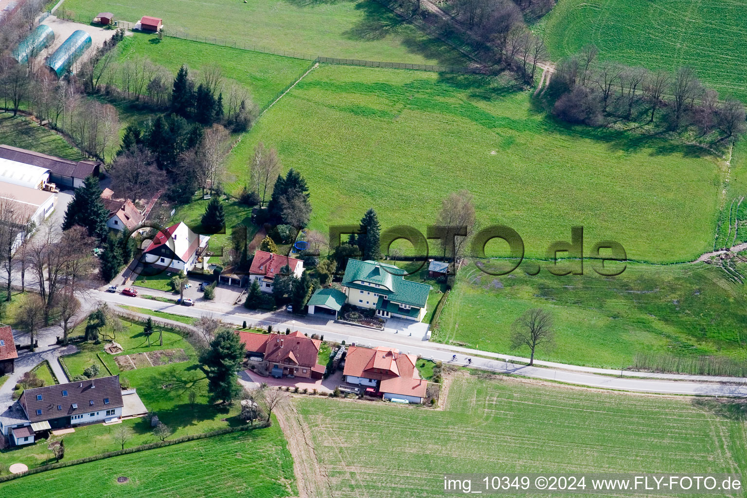 Aerial photograpy of Affolterbach in the state Hesse, Germany