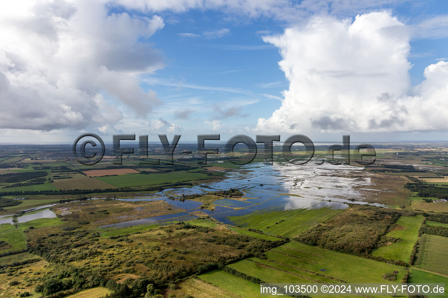 Varde in the state South Denmark, Denmark from above