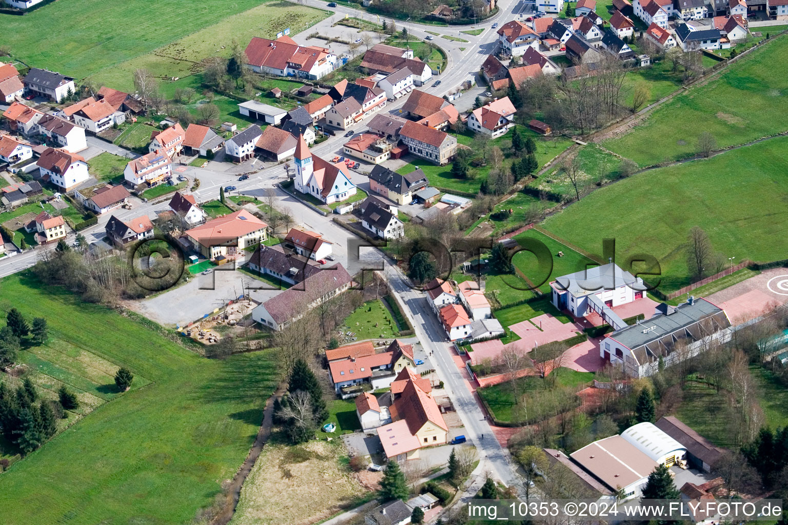 Aerial view of Kocherbach in the state Hesse, Germany