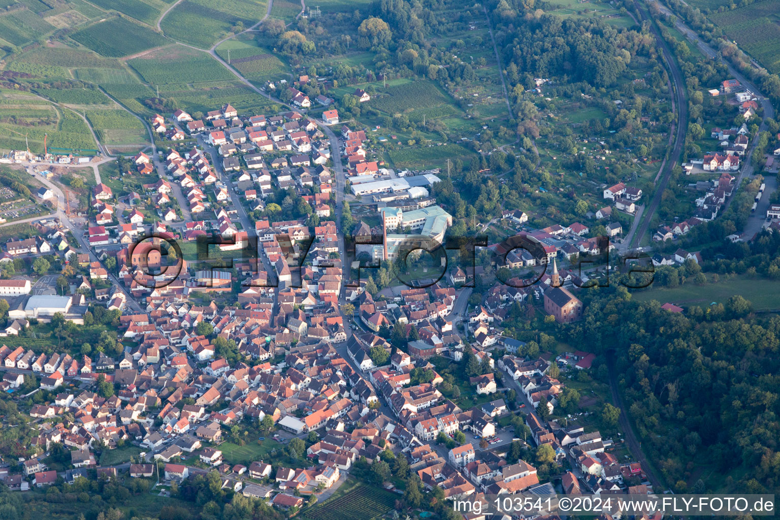 Albersweiler in the state Rhineland-Palatinate, Germany viewn from the air