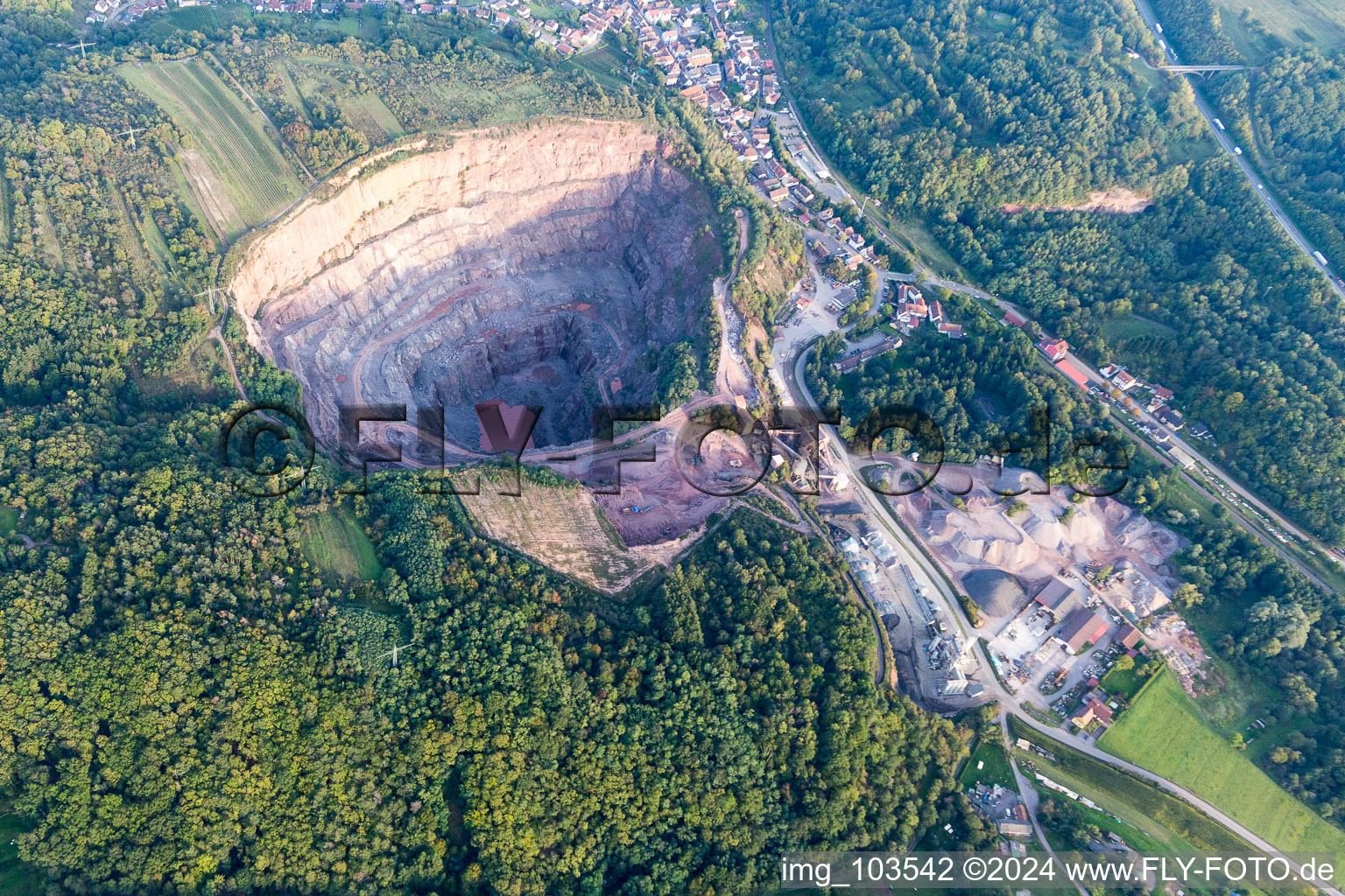 Drone recording of Albersweiler in the state Rhineland-Palatinate, Germany