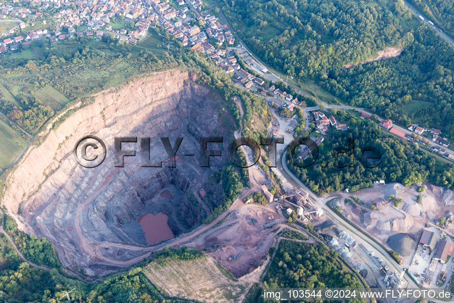 Albersweiler in the state Rhineland-Palatinate, Germany from the drone perspective