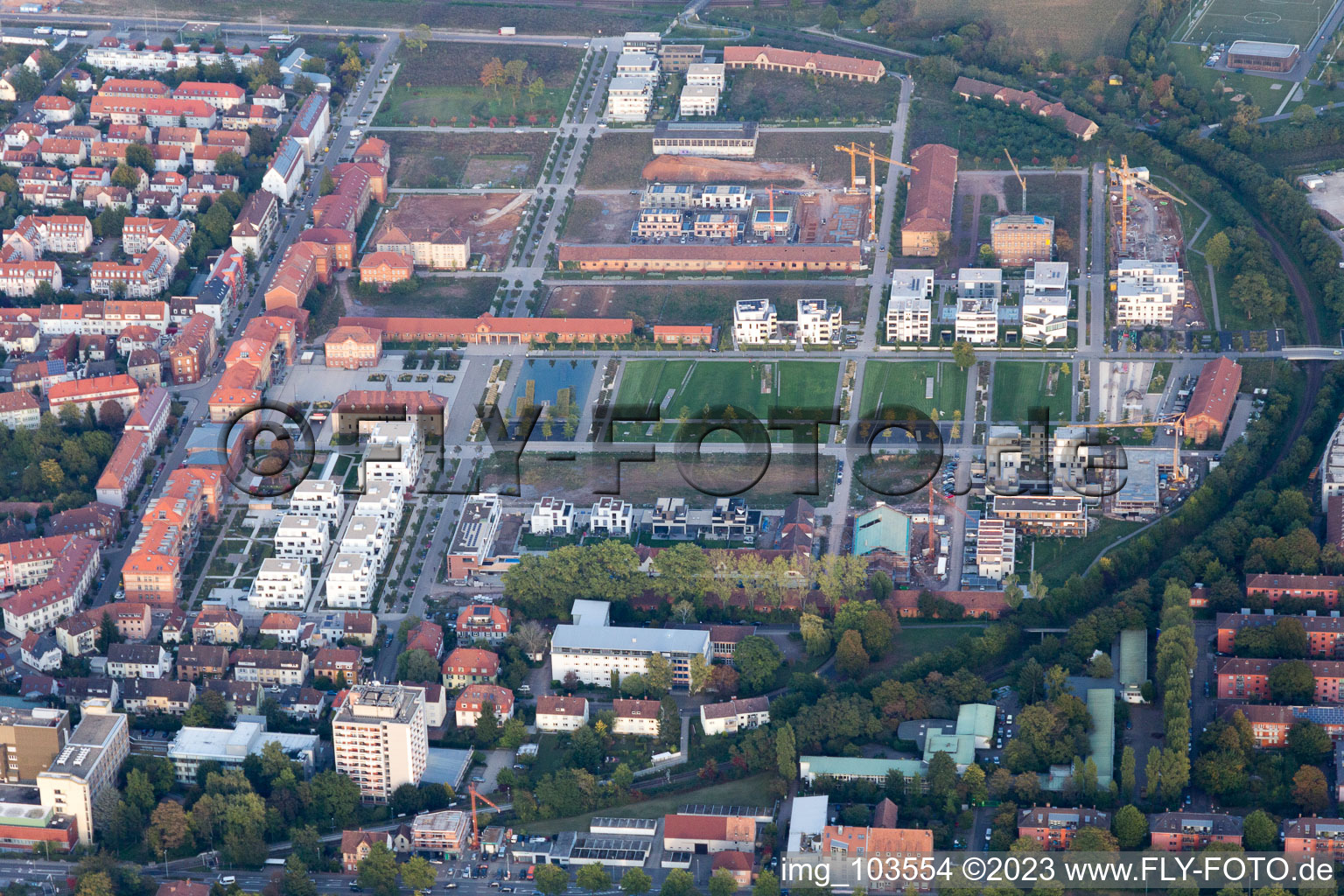 Aerial view of Landau South in Landau in der Pfalz in the state Rhineland-Palatinate, Germany
