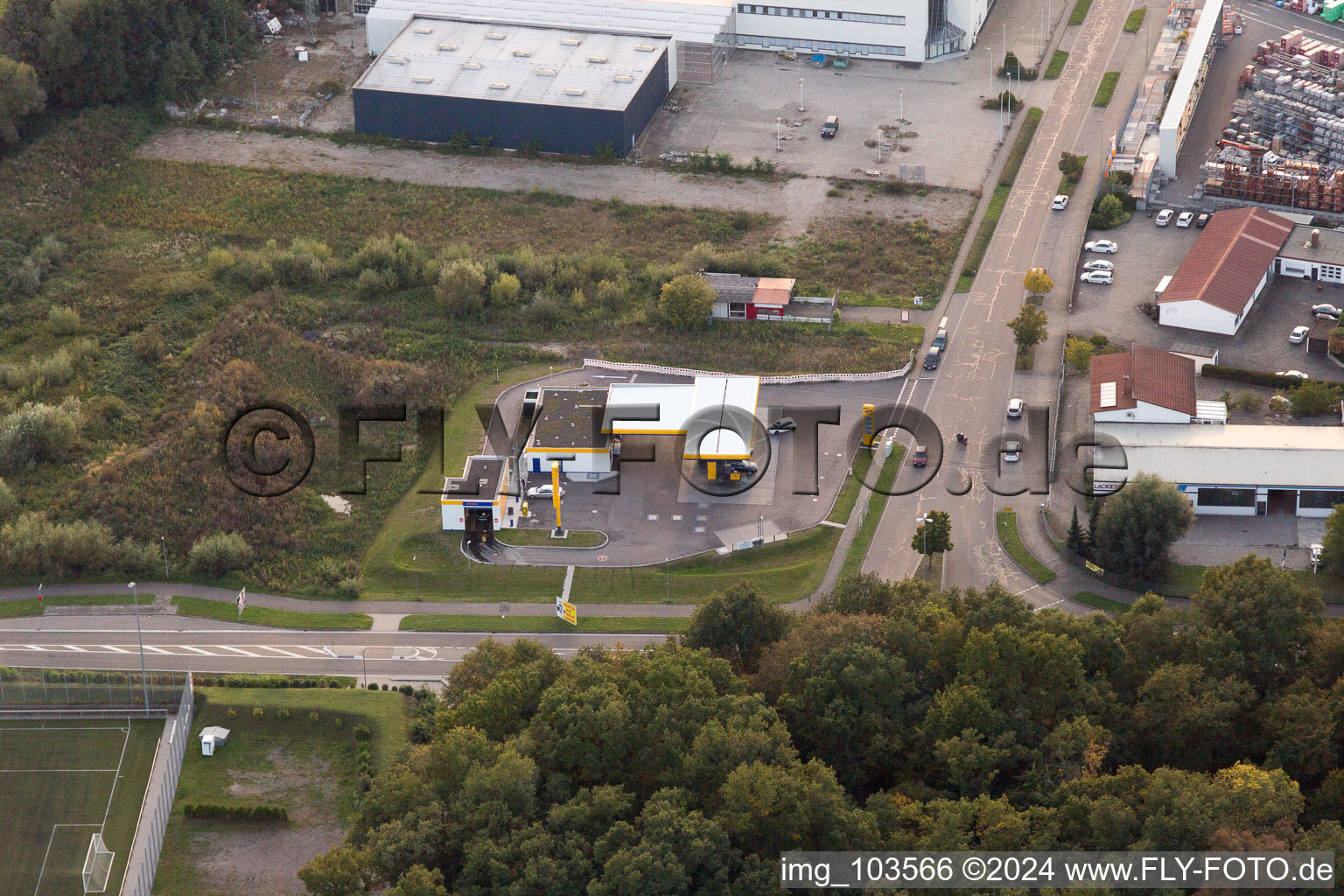 District Minderslachen in Kandel in the state Rhineland-Palatinate, Germany from above