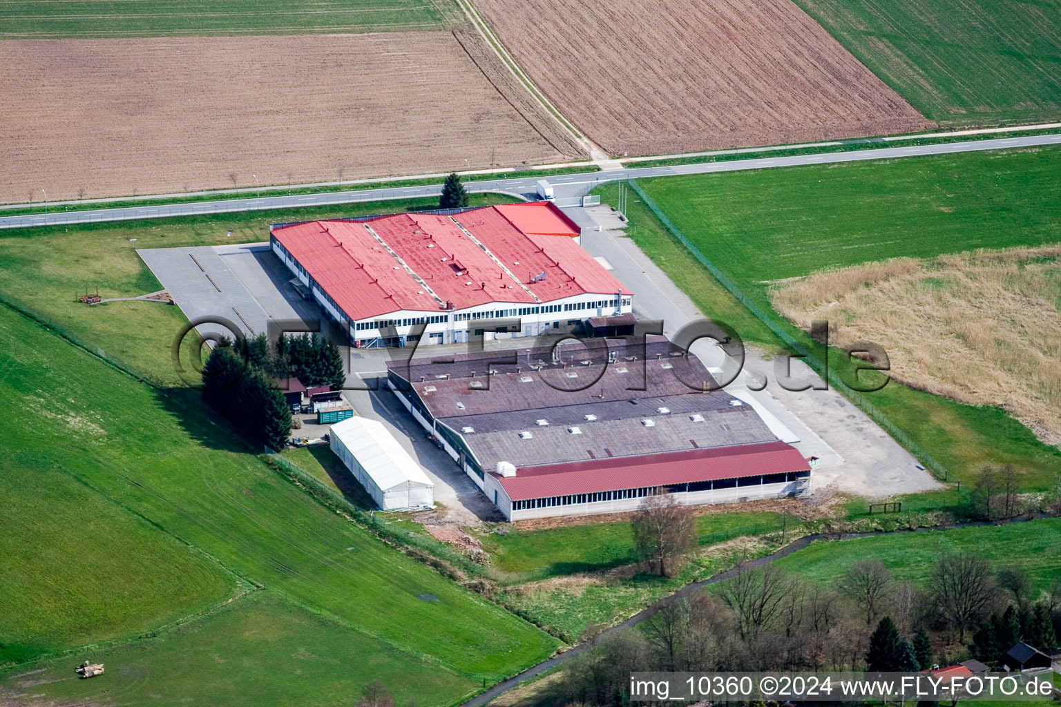 Kocherbach in the state Hesse, Germany from above