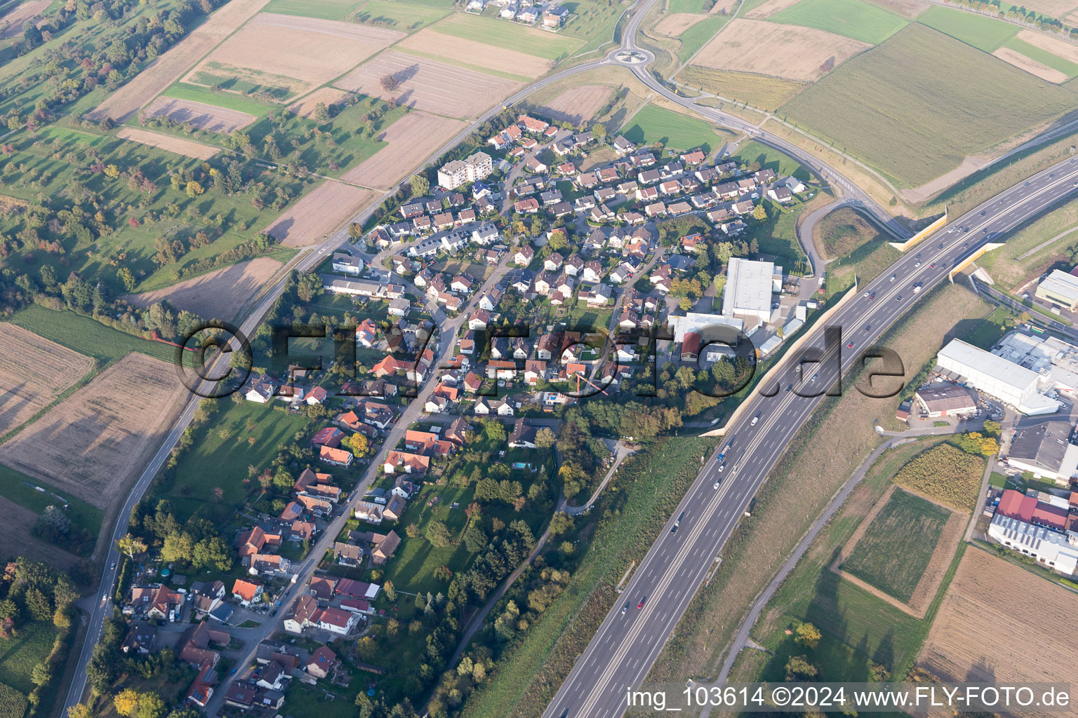 Aerial view of Darmsbach in the state Baden-Wuerttemberg, Germany