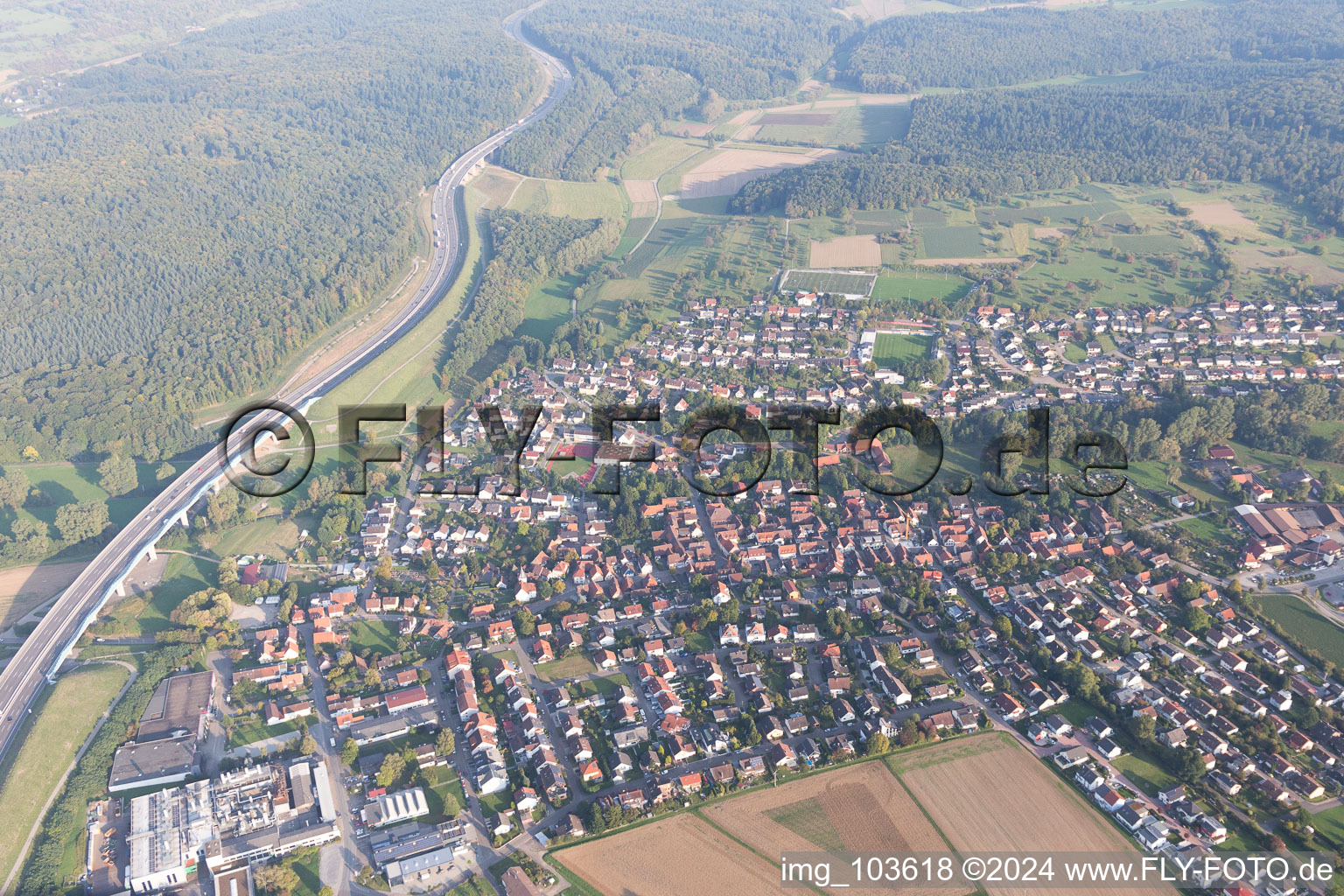 Darmsbach in the state Baden-Wuerttemberg, Germany out of the air