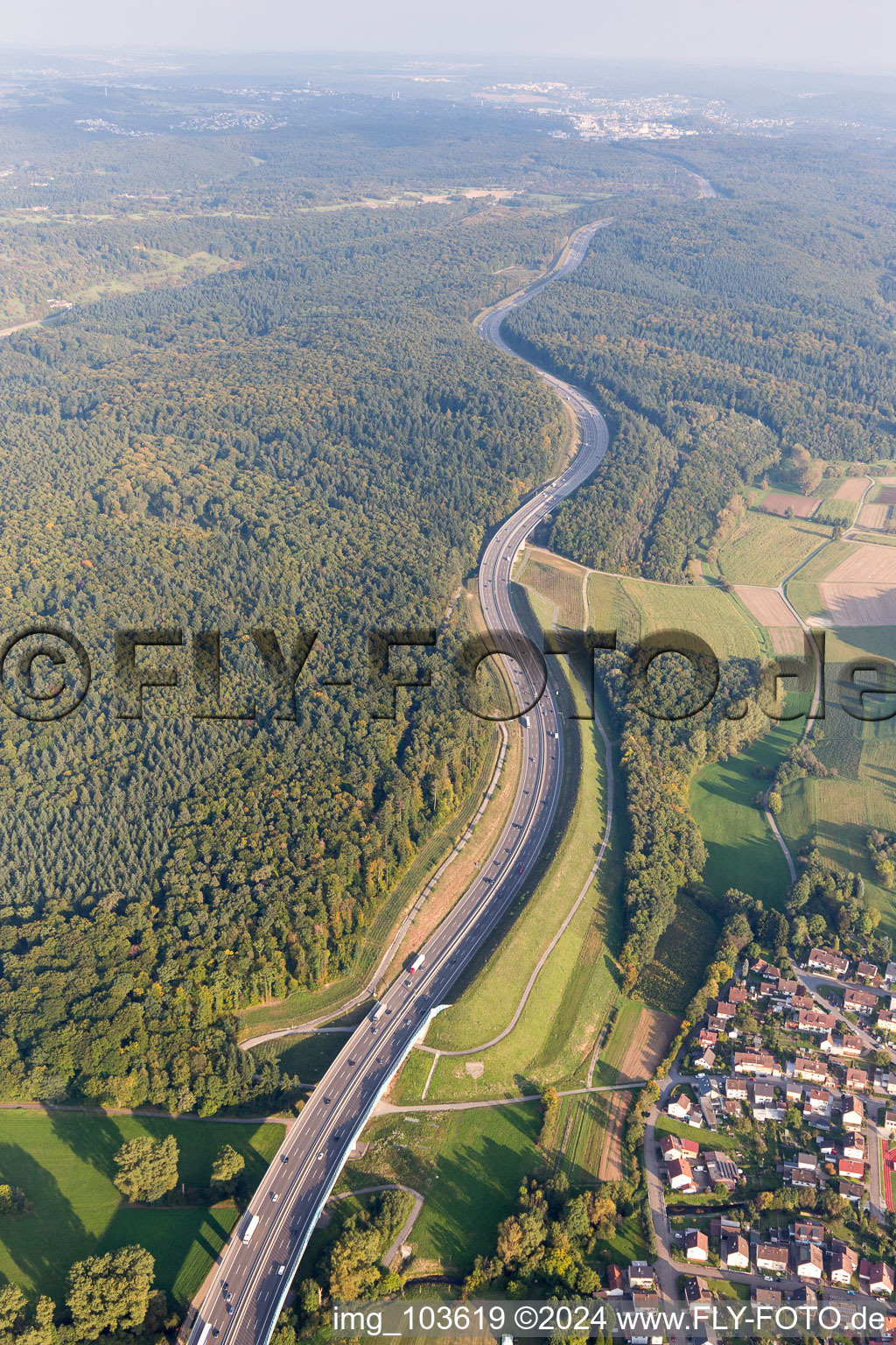 Darmsbach in the state Baden-Wuerttemberg, Germany seen from above