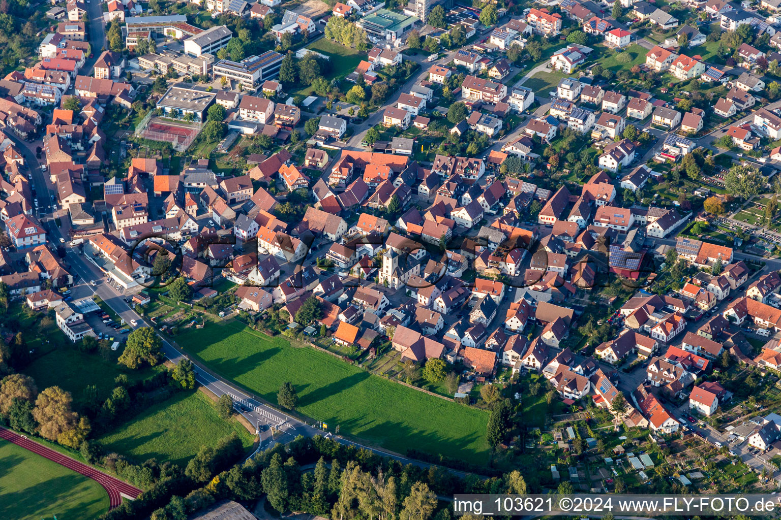 Settlement area in the district Wilferdingen in Remchingen in the state Baden-Wurttemberg, Germany