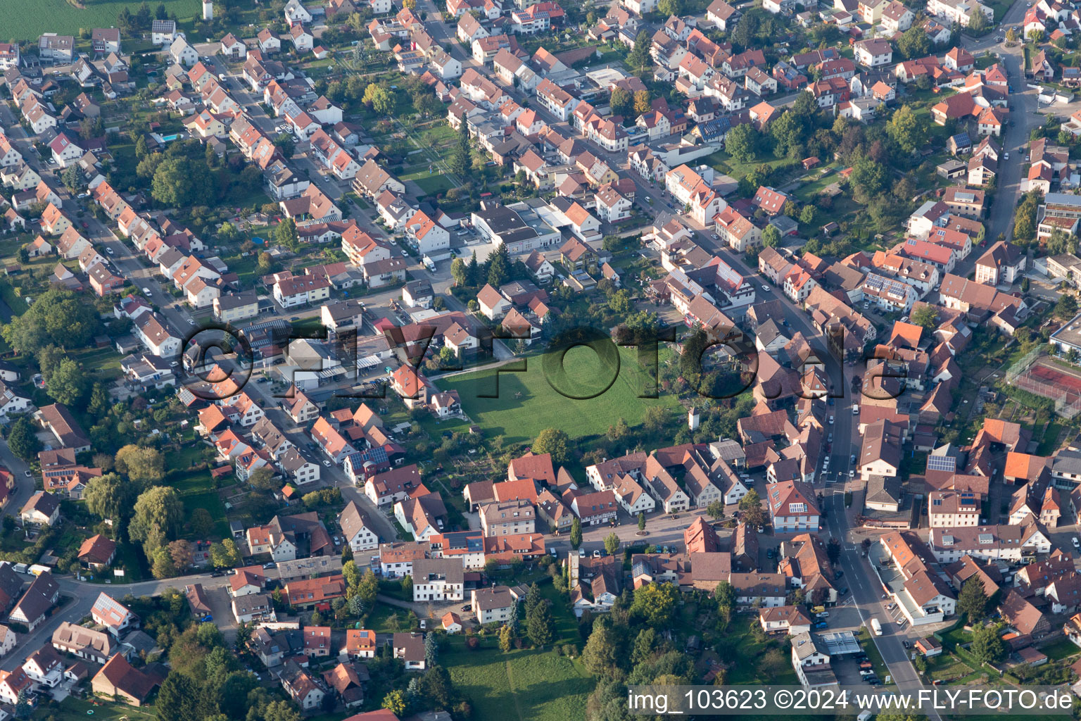 Darmsbach in the state Baden-Wuerttemberg, Germany from the plane