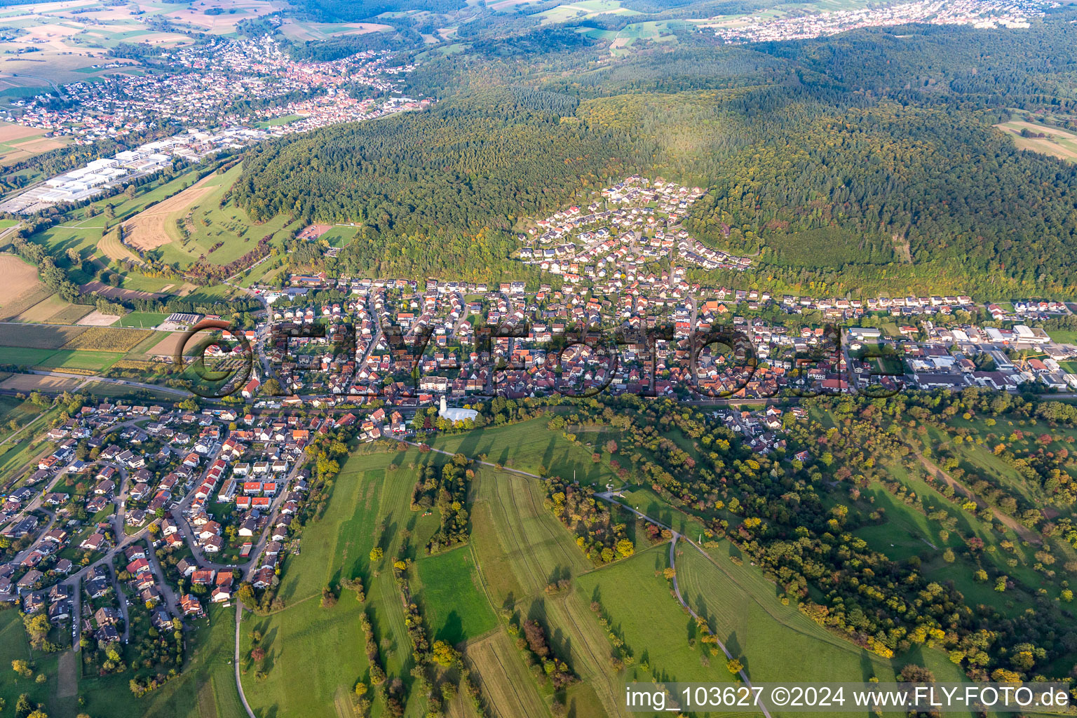 Kämpfelbach in the state Baden-Wuerttemberg, Germany from above