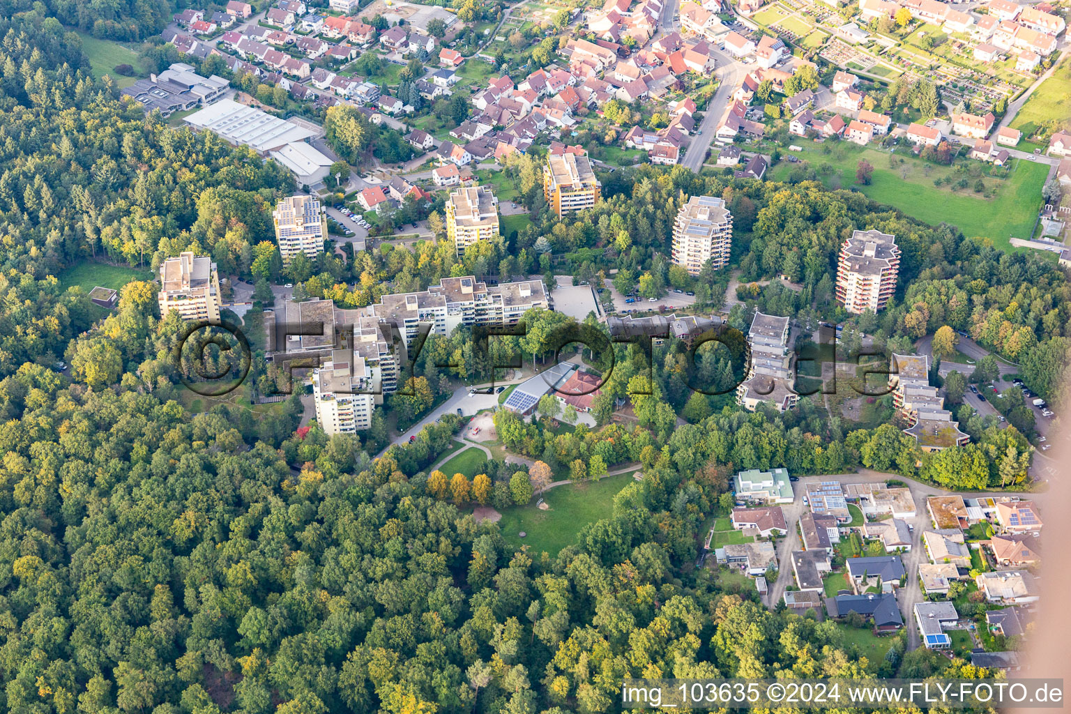 Eisingen in the state Baden-Wuerttemberg, Germany from above