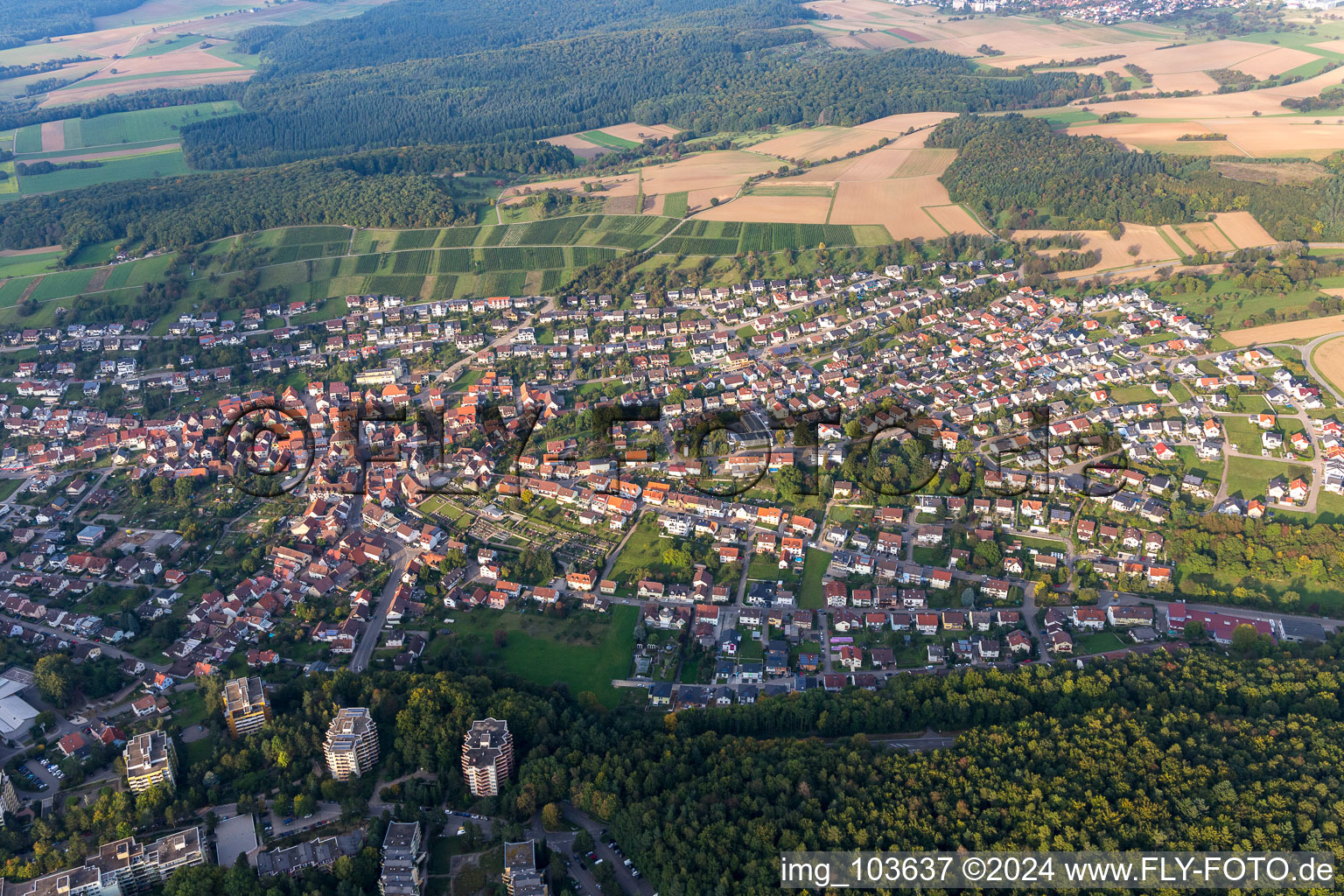 Eisingen in the state Baden-Wuerttemberg, Germany seen from above