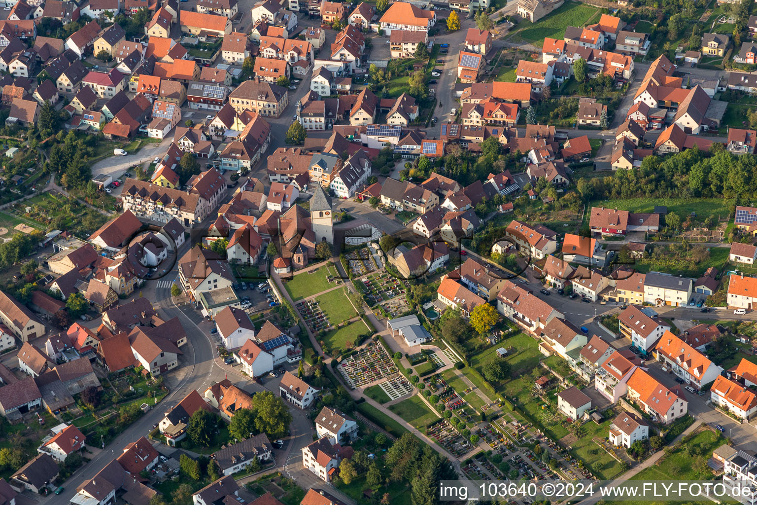 Eisingen in the state Baden-Wuerttemberg, Germany viewn from the air