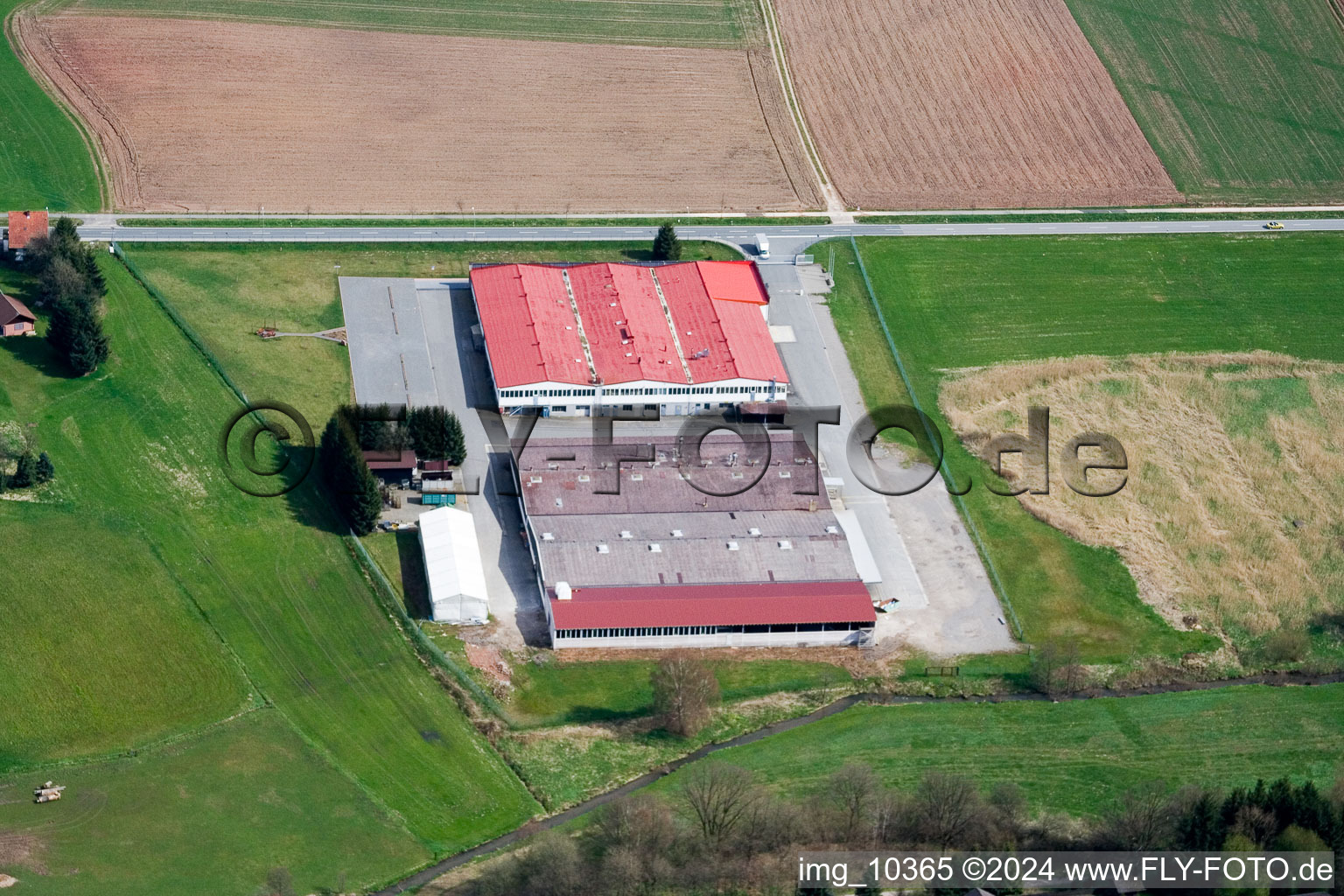 Affolterbach in the state Hesse, Germany from above