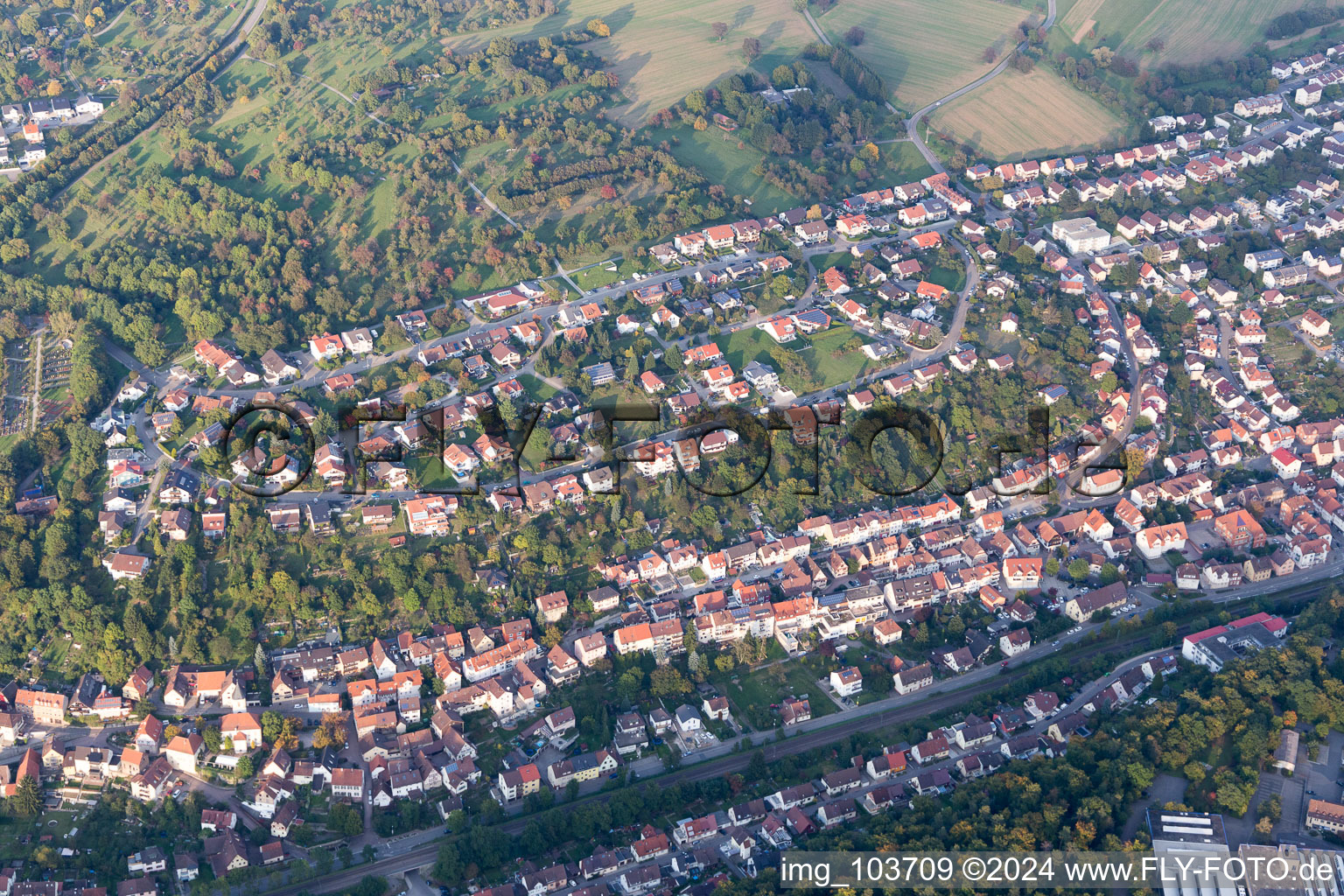 Ispringen in the state Baden-Wuerttemberg, Germany out of the air