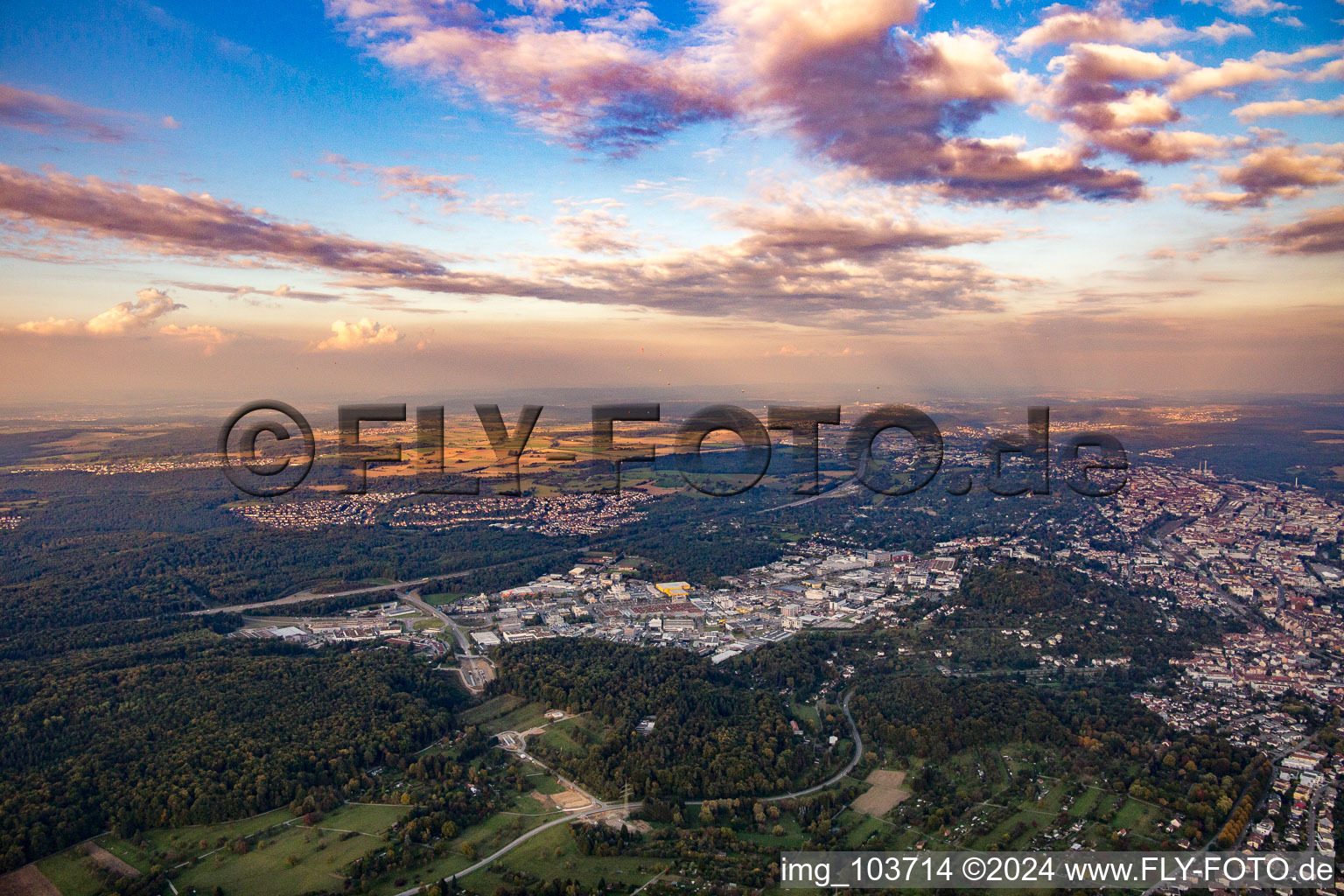 Pforzheim in the state Baden-Wuerttemberg, Germany seen from above