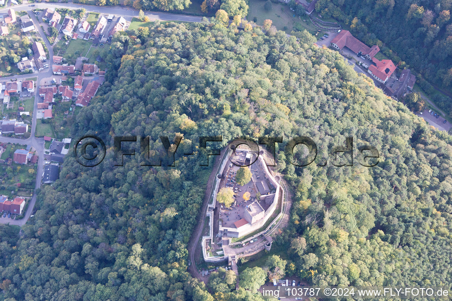 Klingenmünster in the state Rhineland-Palatinate, Germany out of the air