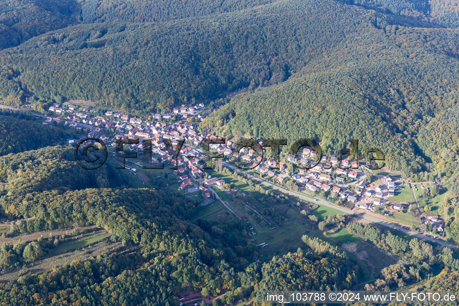 Village view in Waldrohrbach in the state Rhineland-Palatinate, Germany