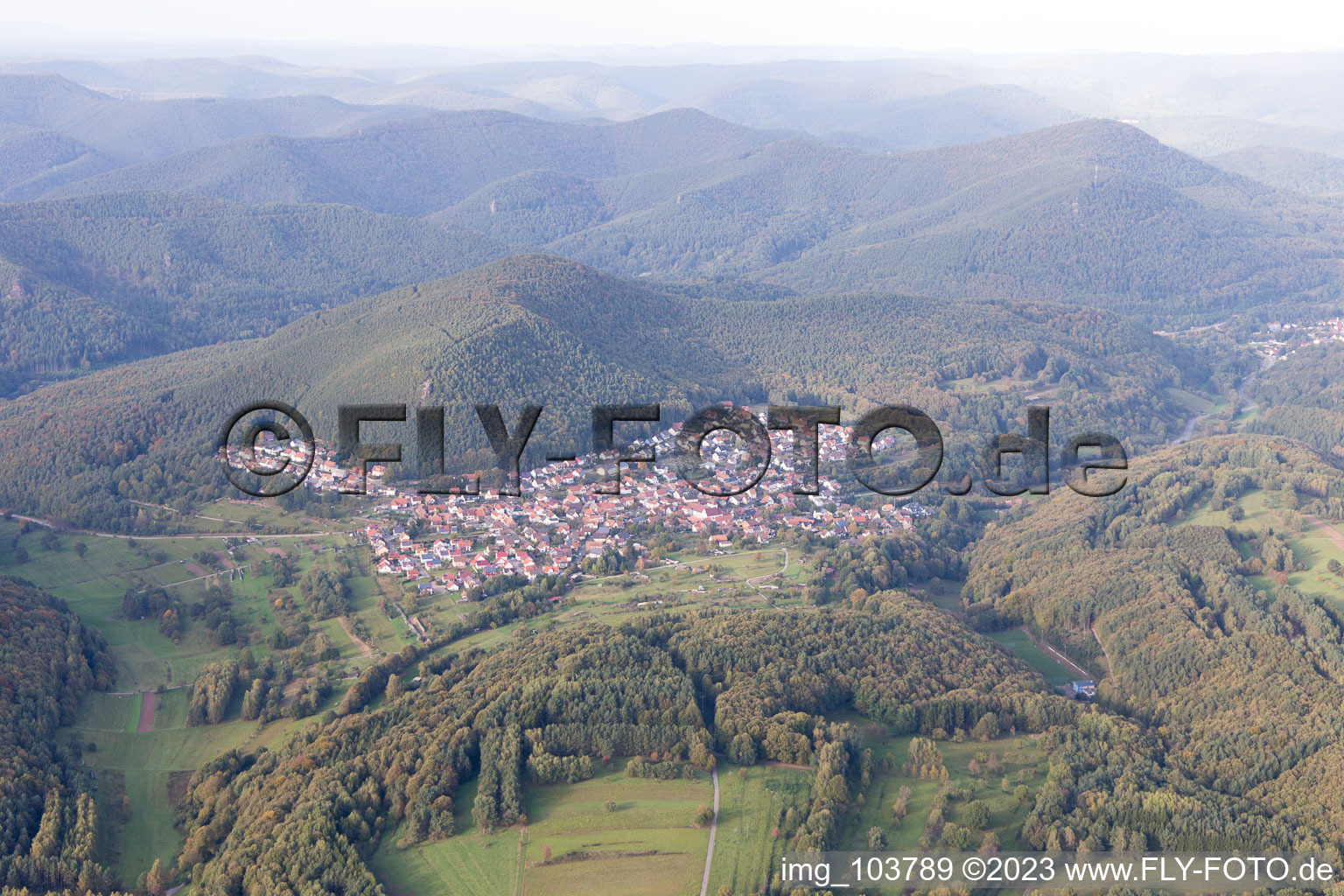 Drone image of Wernersberg in the state Rhineland-Palatinate, Germany