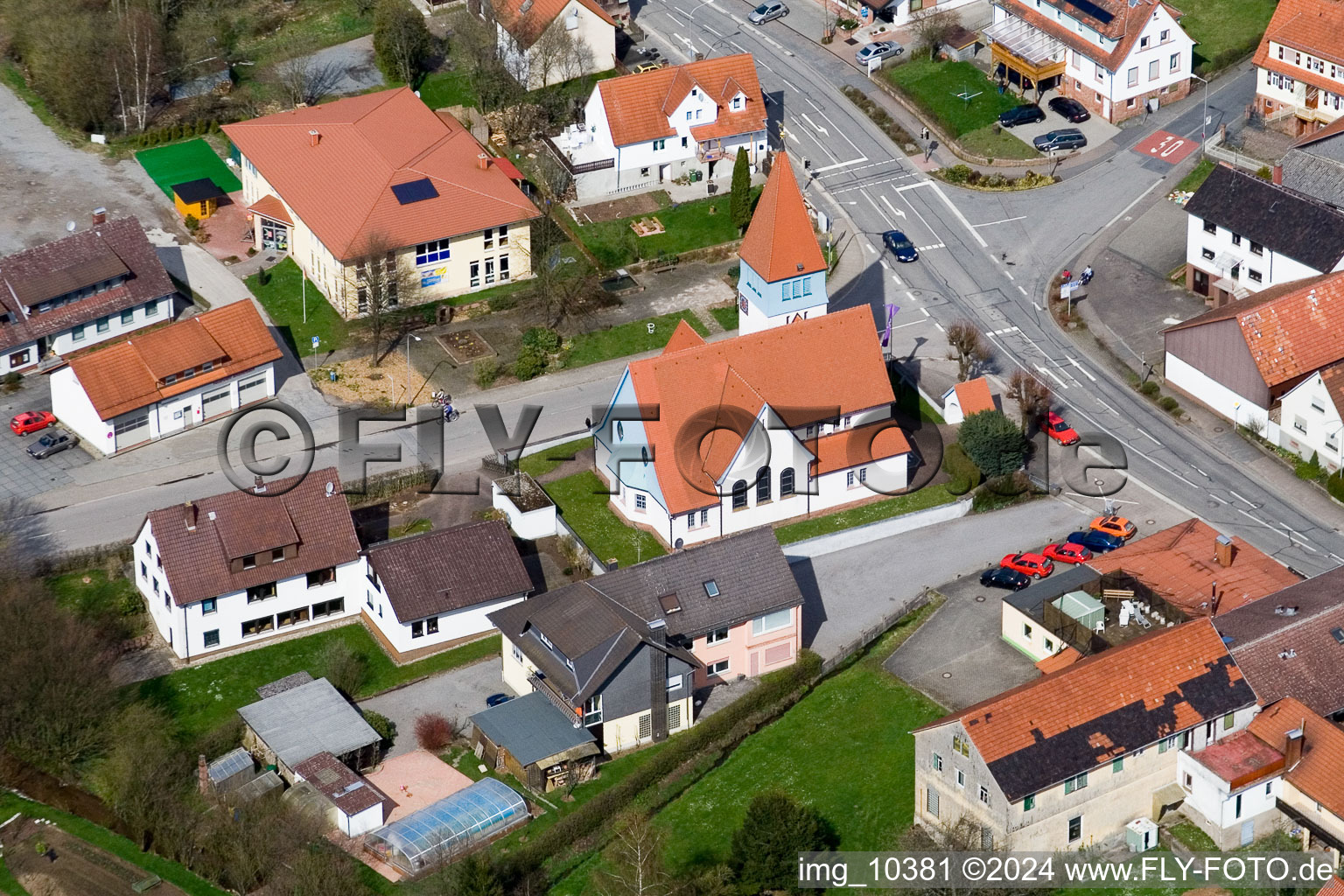 District Affolterbach in Wald-Michelbach in the state Hesse, Germany from the drone perspective