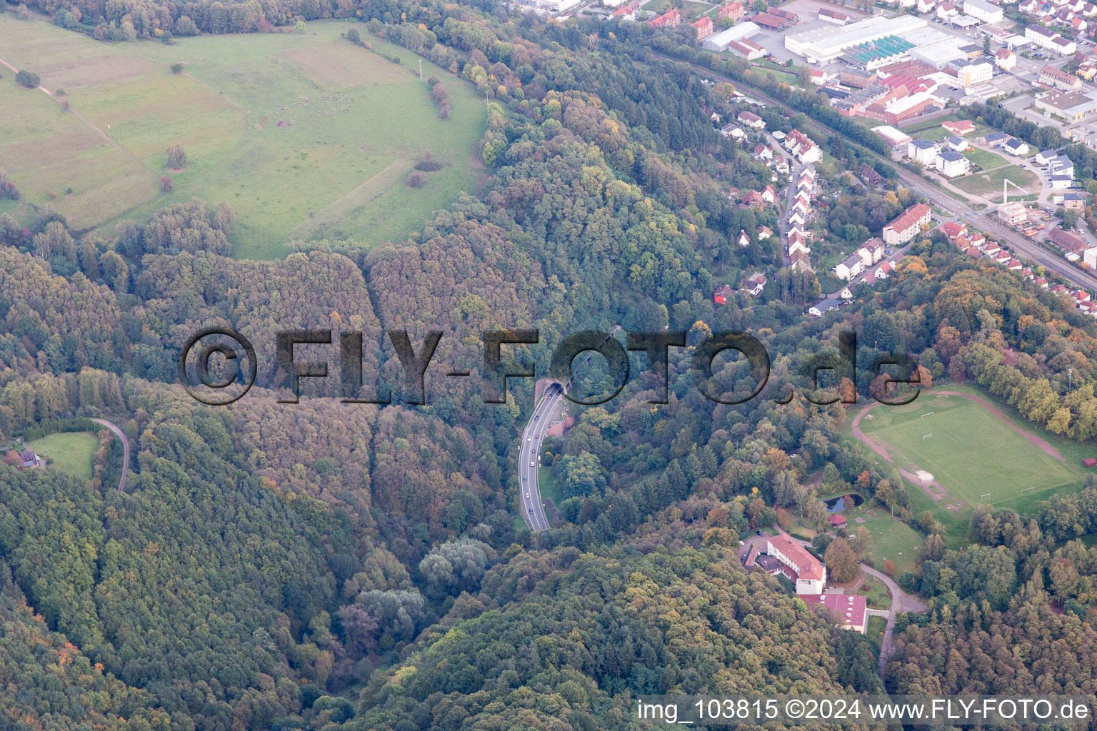 B48 tunnel portal in the district Sarnstall in Annweiler am Trifels in the state Rhineland-Palatinate, Germany