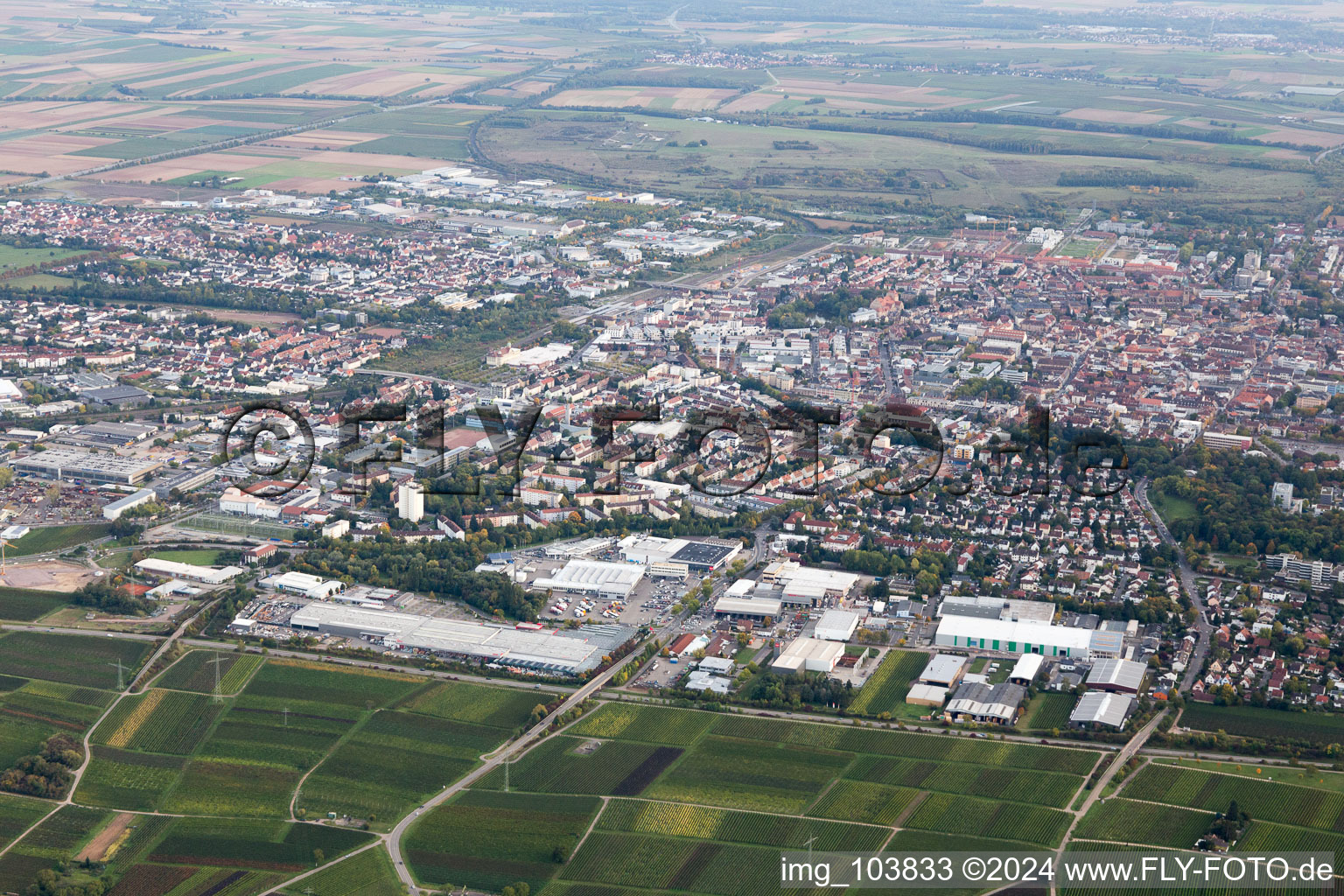 Landau North in Landau in der Pfalz in the state Rhineland-Palatinate, Germany out of the air