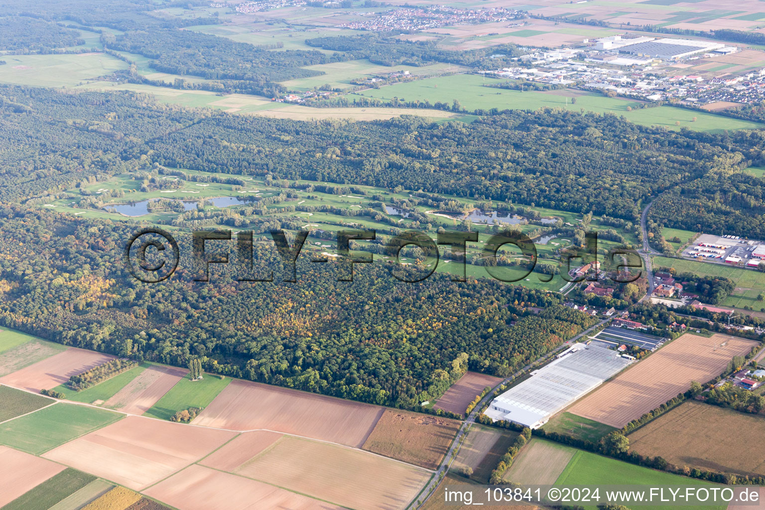 Essingen in the state Rhineland-Palatinate, Germany seen from a drone