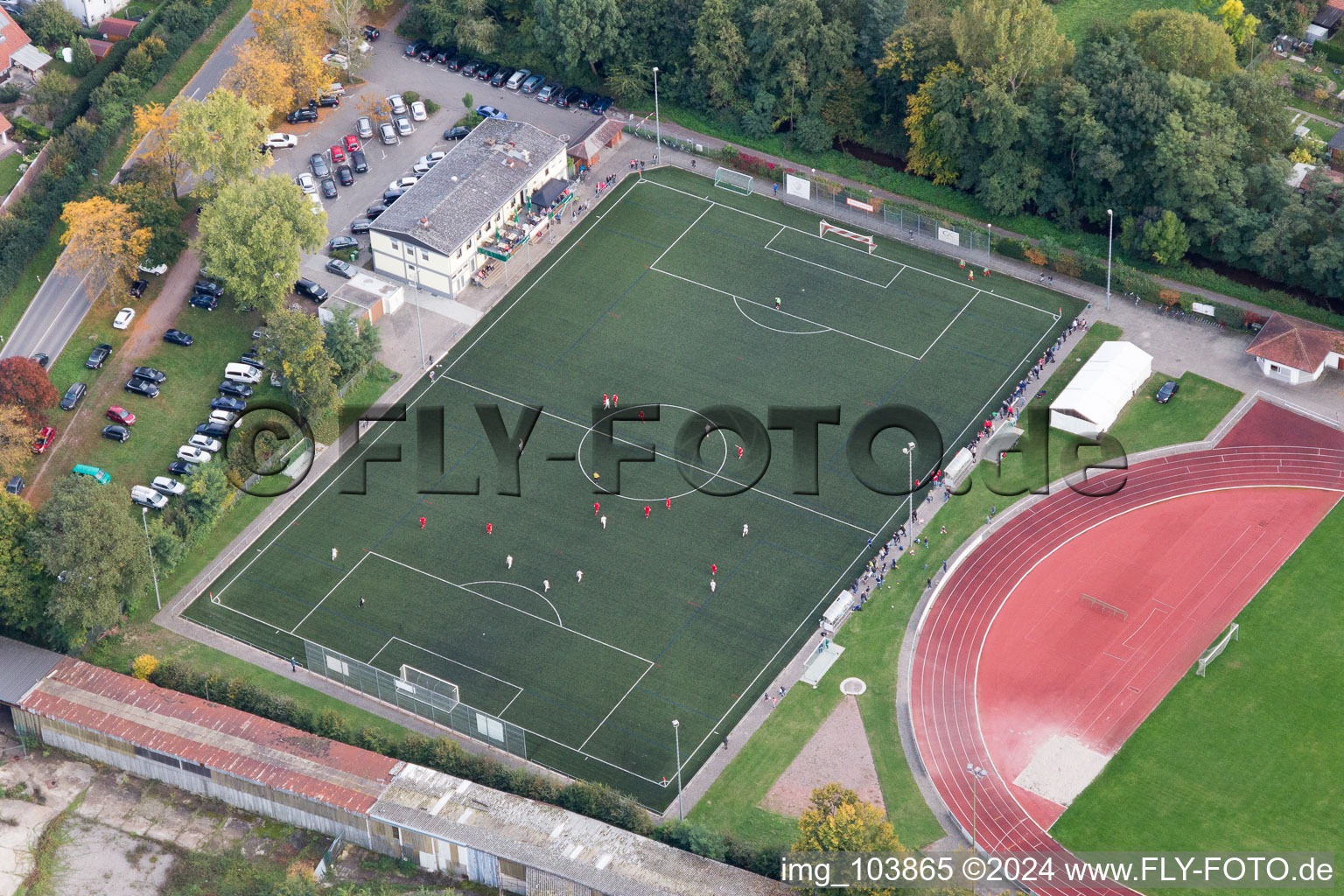 Oblique view of Bellheim in the state Rhineland-Palatinate, Germany