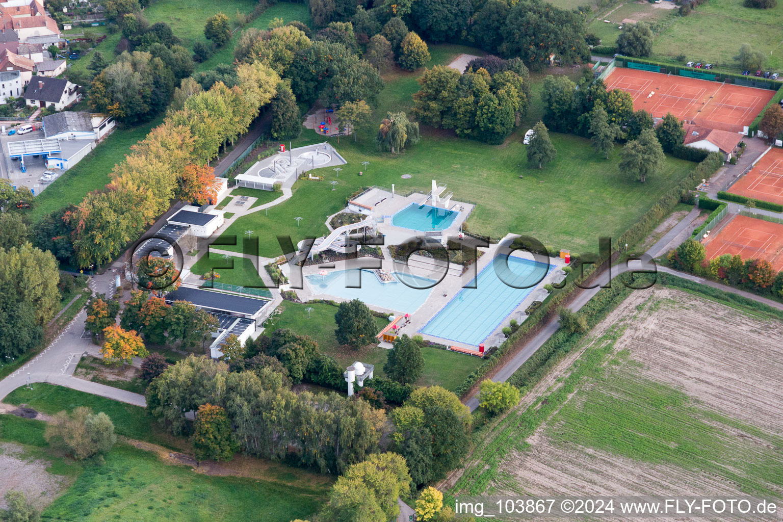 Bellheim in the state Rhineland-Palatinate, Germany out of the air