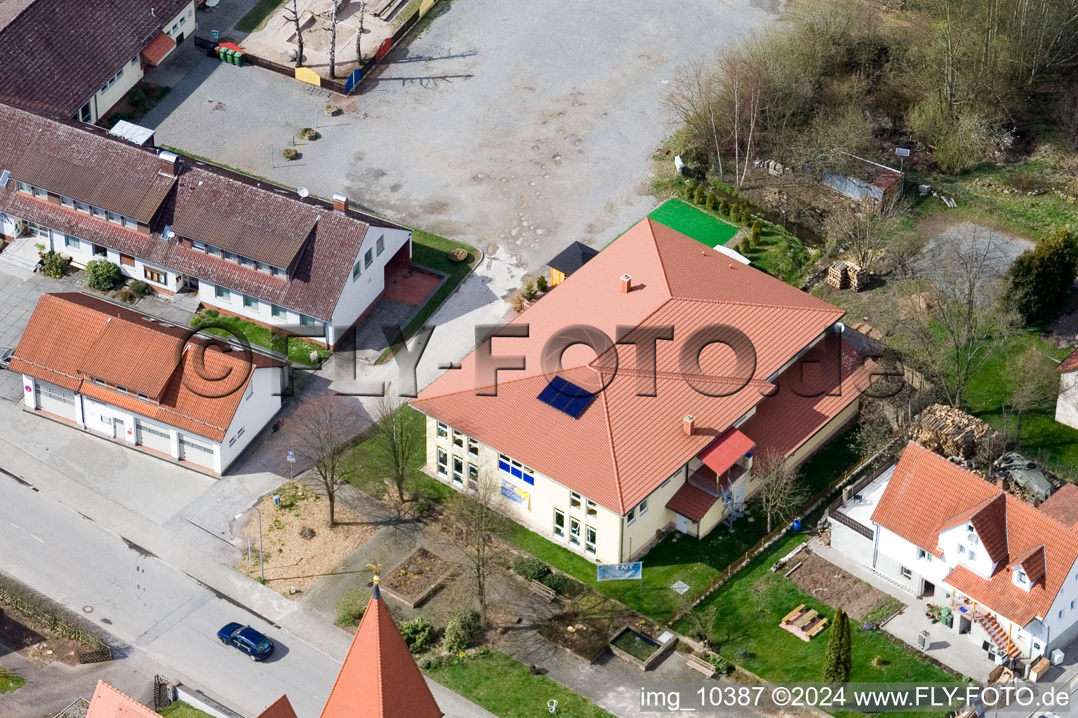 Aerial photograpy of Affolterbach in the state Hesse, Germany