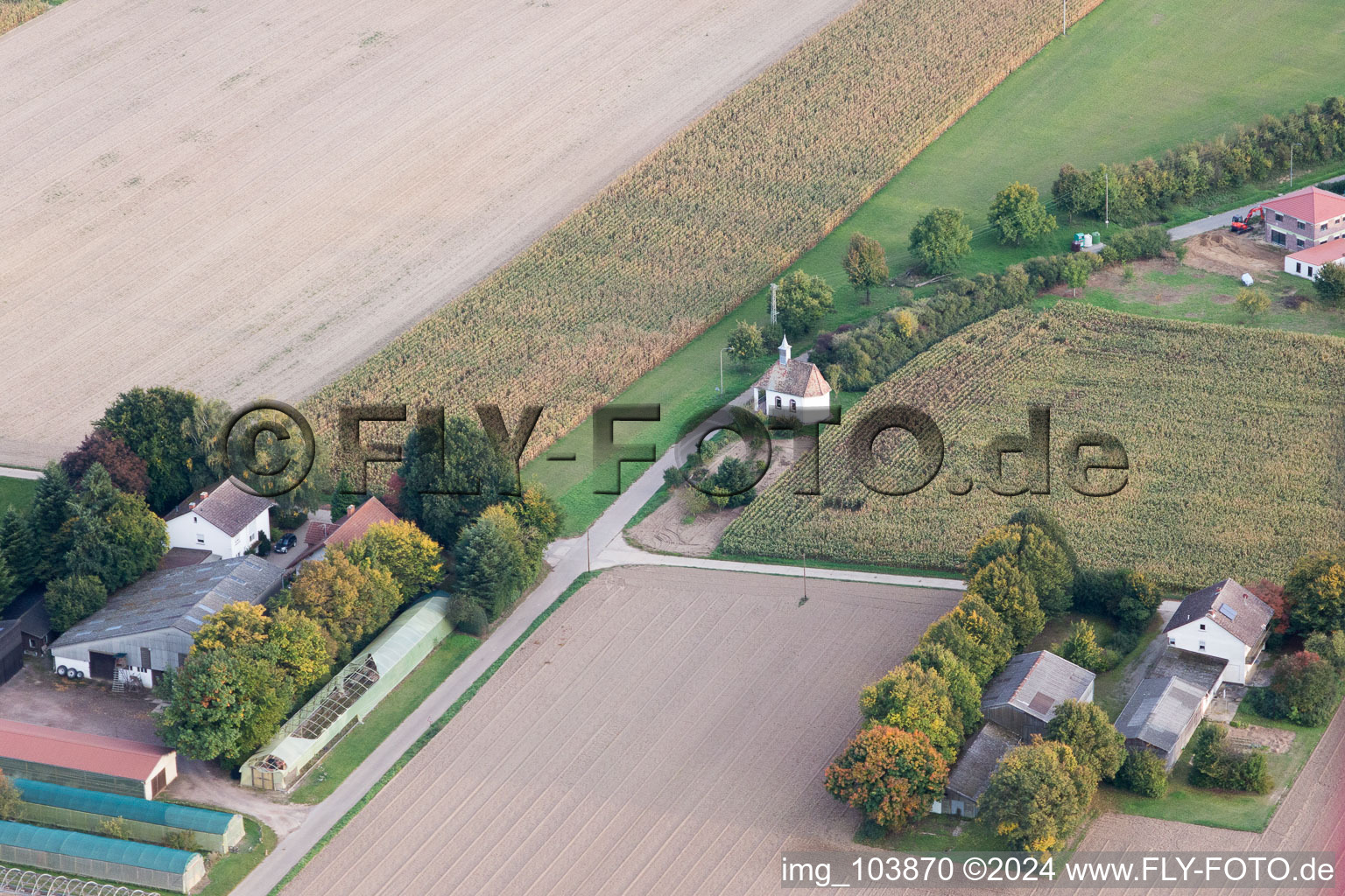 Herxheimweyher in the state Rhineland-Palatinate, Germany out of the air