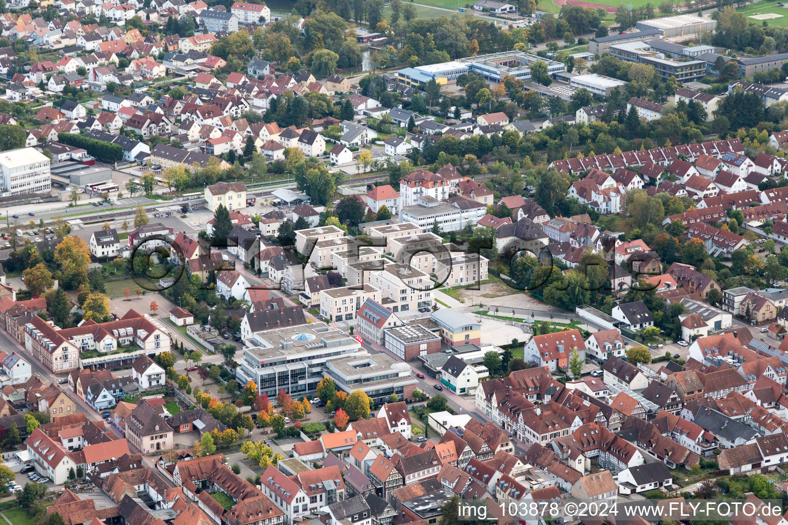 Kandel in the state Rhineland-Palatinate, Germany seen from above