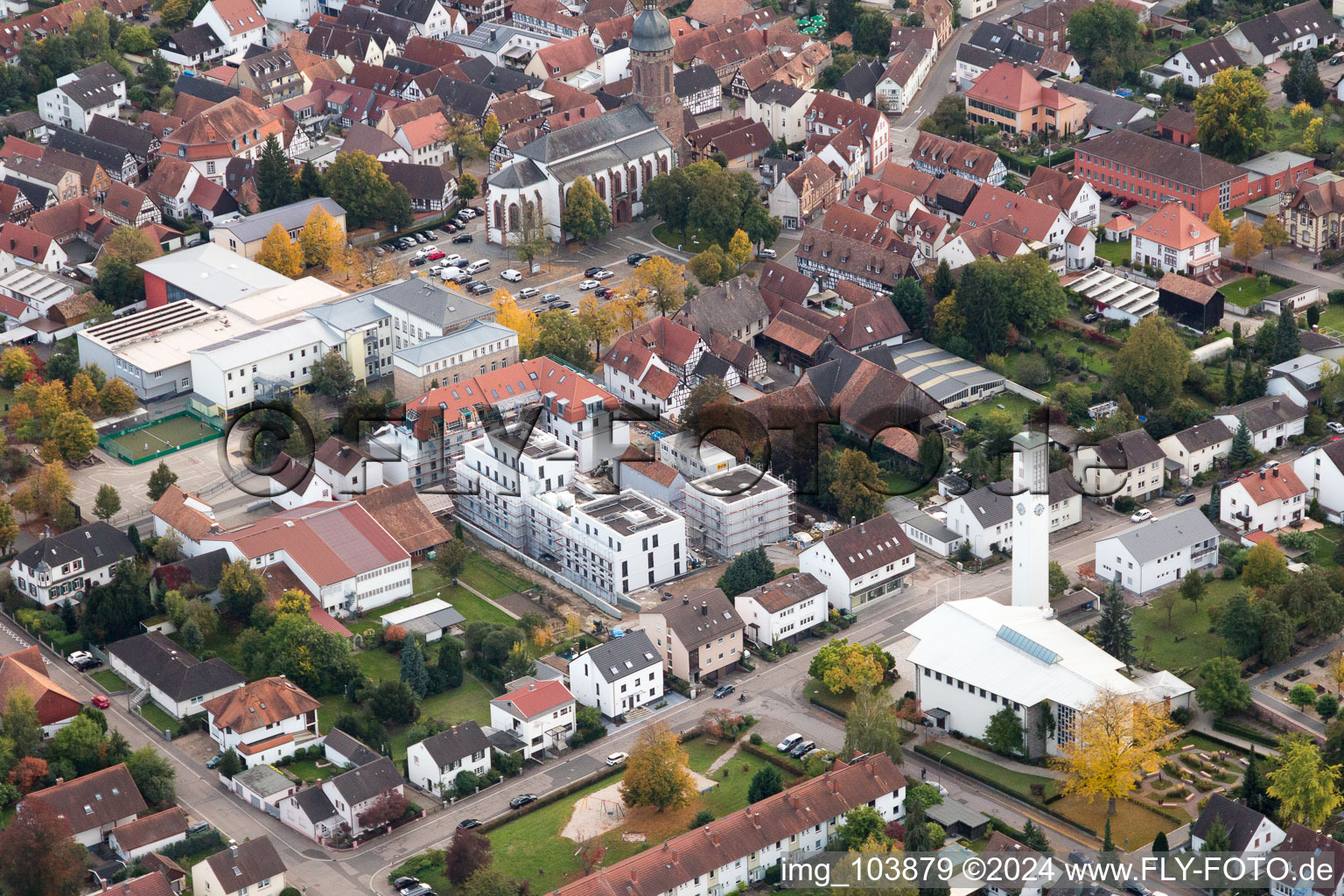 Kandel in the state Rhineland-Palatinate, Germany from the plane