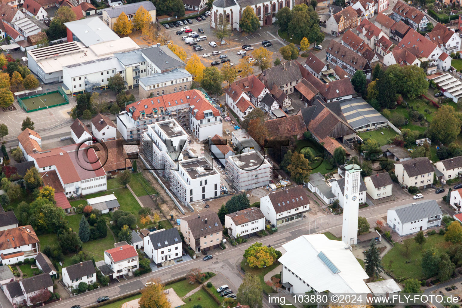 Bird's eye view of Kandel in the state Rhineland-Palatinate, Germany