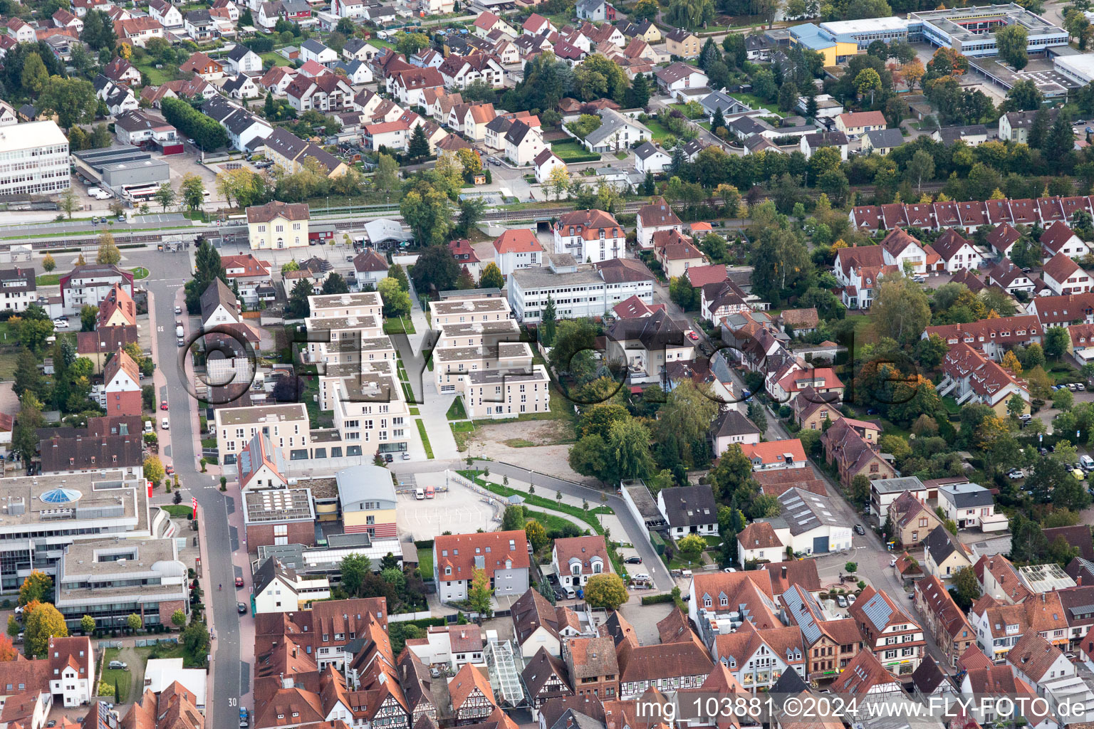 Kandel in the state Rhineland-Palatinate, Germany viewn from the air