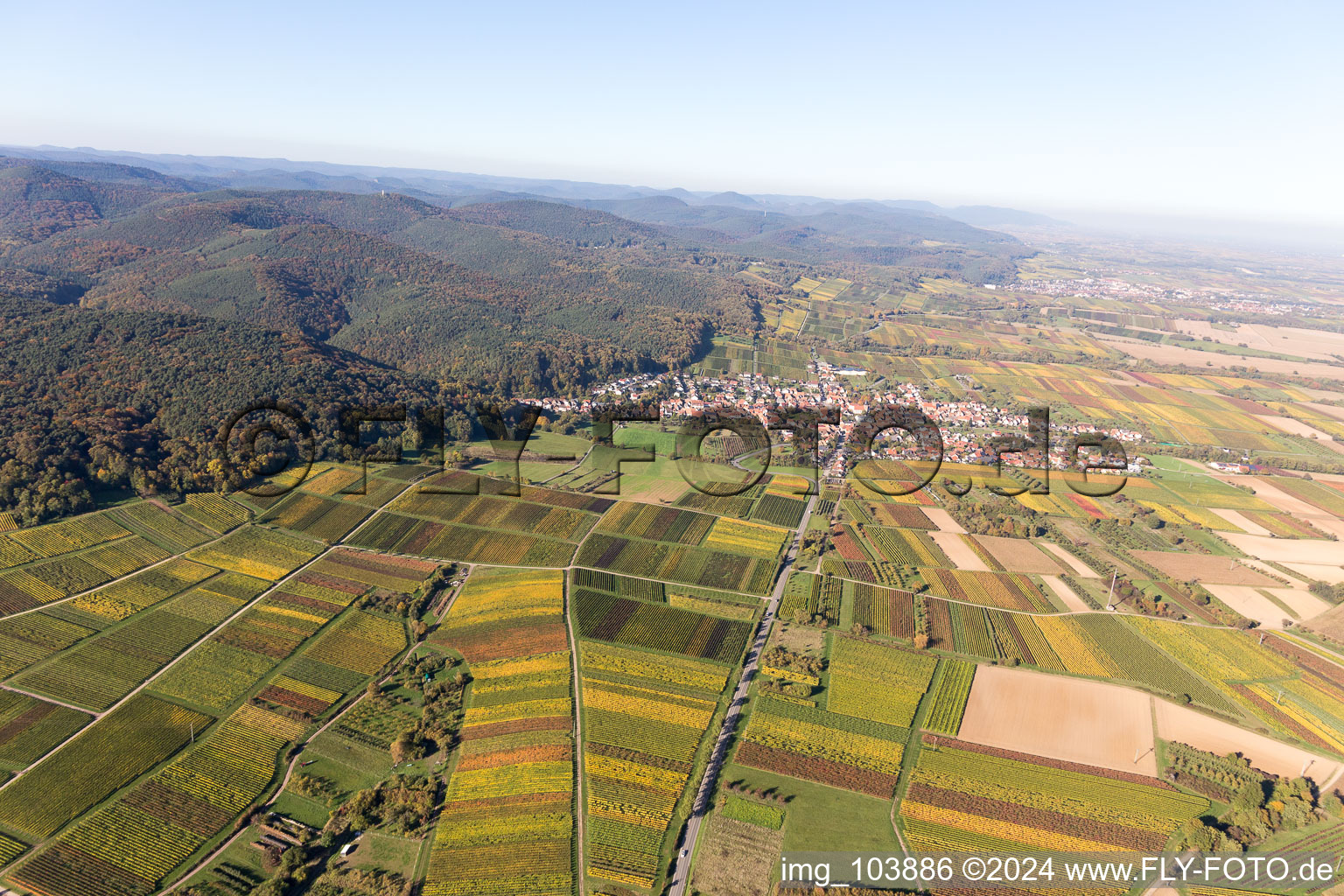 Oberotterbach in the state Rhineland-Palatinate, Germany out of the air