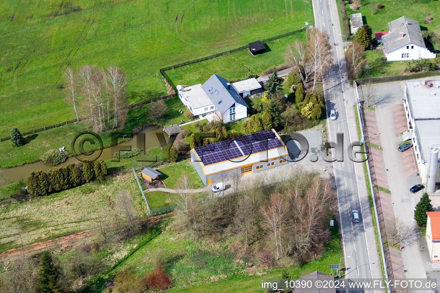 Affolterbach in the state Hesse, Germany from above